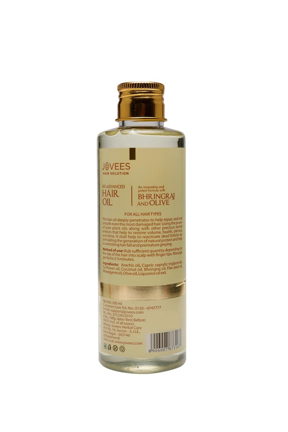 Jovees Herbal Bhringraj & Olive Intensive Restructuring Hair Oil 100 ml thumbnail