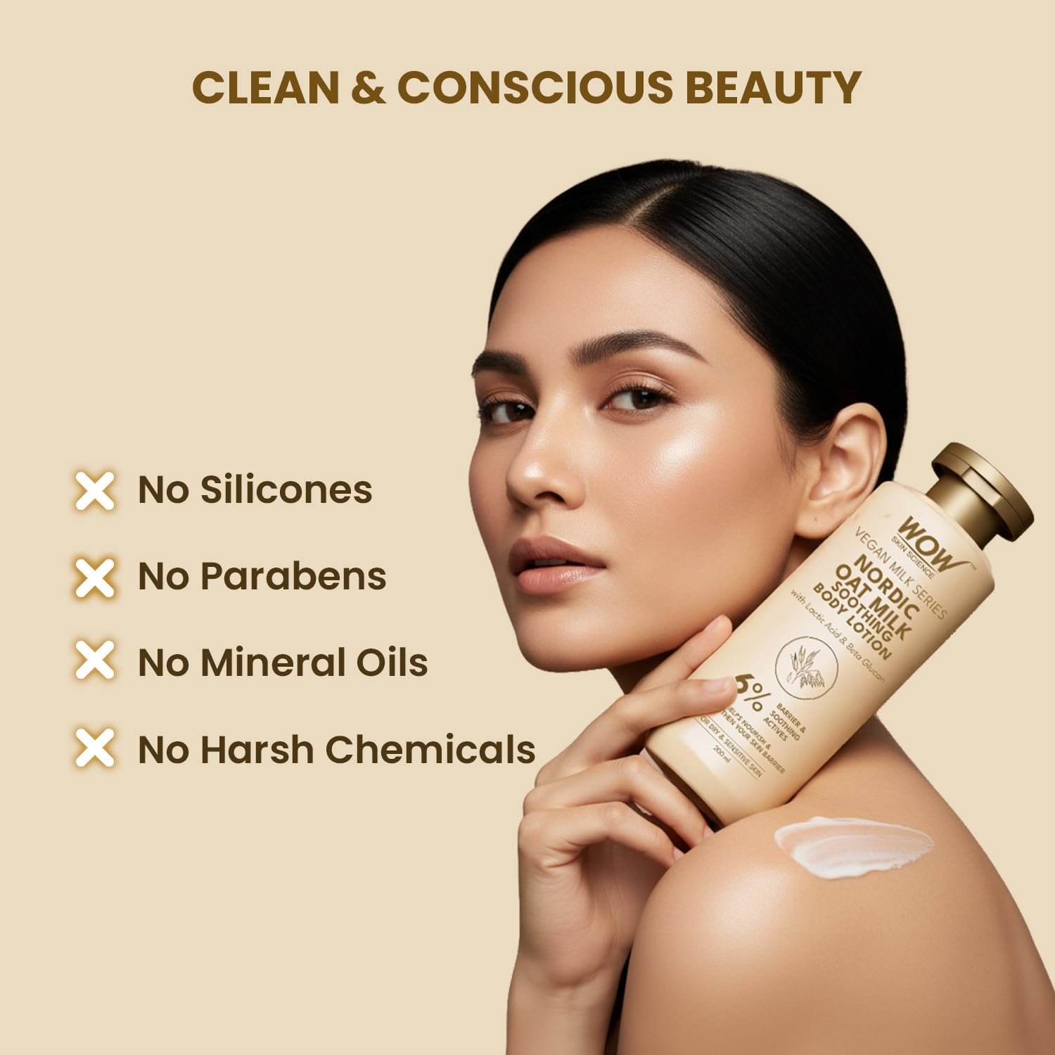 WOW Skin Science Vegan Nordic Oat Milk Soothing Body Lotion for Dry & Sensitive Skin | 6% Barrier Repair Actives with Lactic Acid + Beta Glucan + Shea Butter | 200ml thumbnail