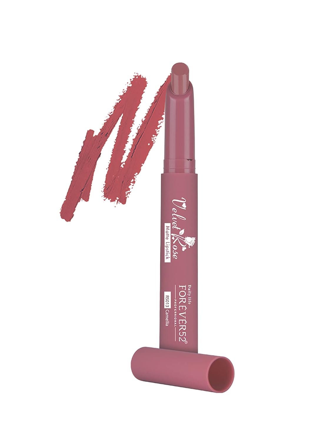 Daily Life Forever52 Velvet Rose Matte Long-Lasting Crayon Lipstick (Enriched With Rose Oil) - Hydrating Bold Lip Color With Silky Finish Look -Camellia | Pinks