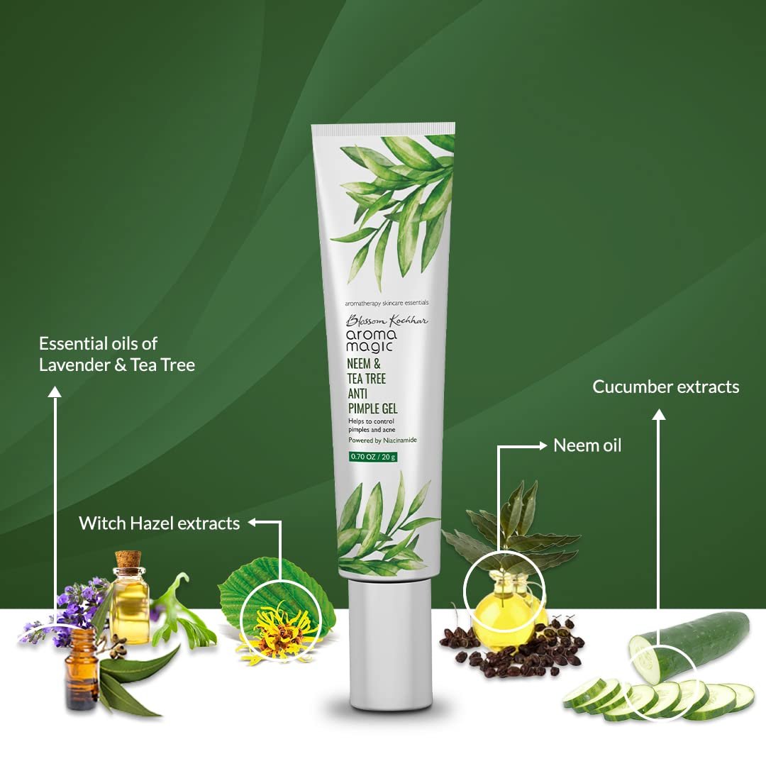 Aroma Magic Neem & Tea Tree Anti Pimple Gel - 20gm (Pwrd by Niacinamide) thumbnail