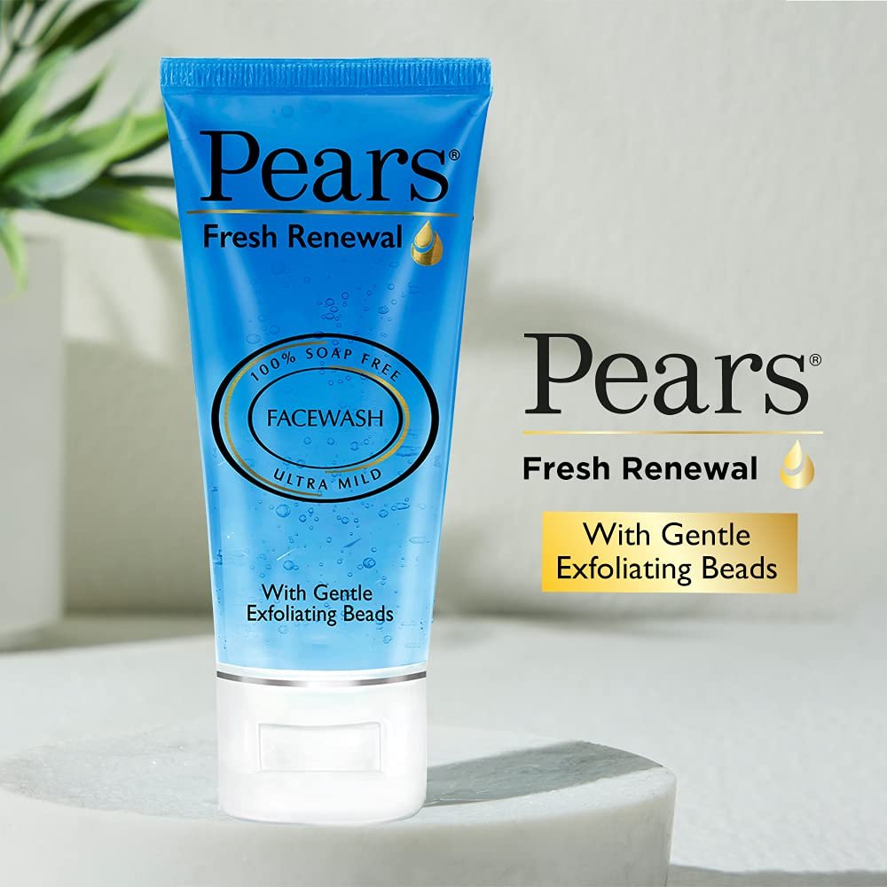 Pears Fresh Renewal Gentle Ultra Mild Daily Cleansing Facewash|| Exfoliates Skin Leaving Cooling Effect|| Balances PH|| 100% Soap Free|| 60 g thumbnail