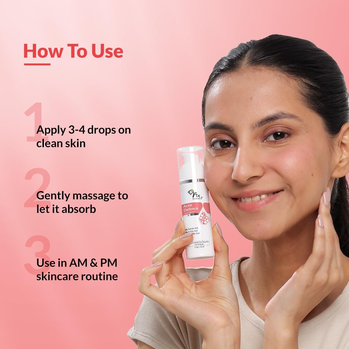 Fixderma 2% Salicylic Acid Serum for Anti Acne & Spot Treatment with 5% Azelaic Acid & 4% Mandelic Acid | Anti Acne Face Serum | Face Serum for Men & Women - 30 gm thumbnail