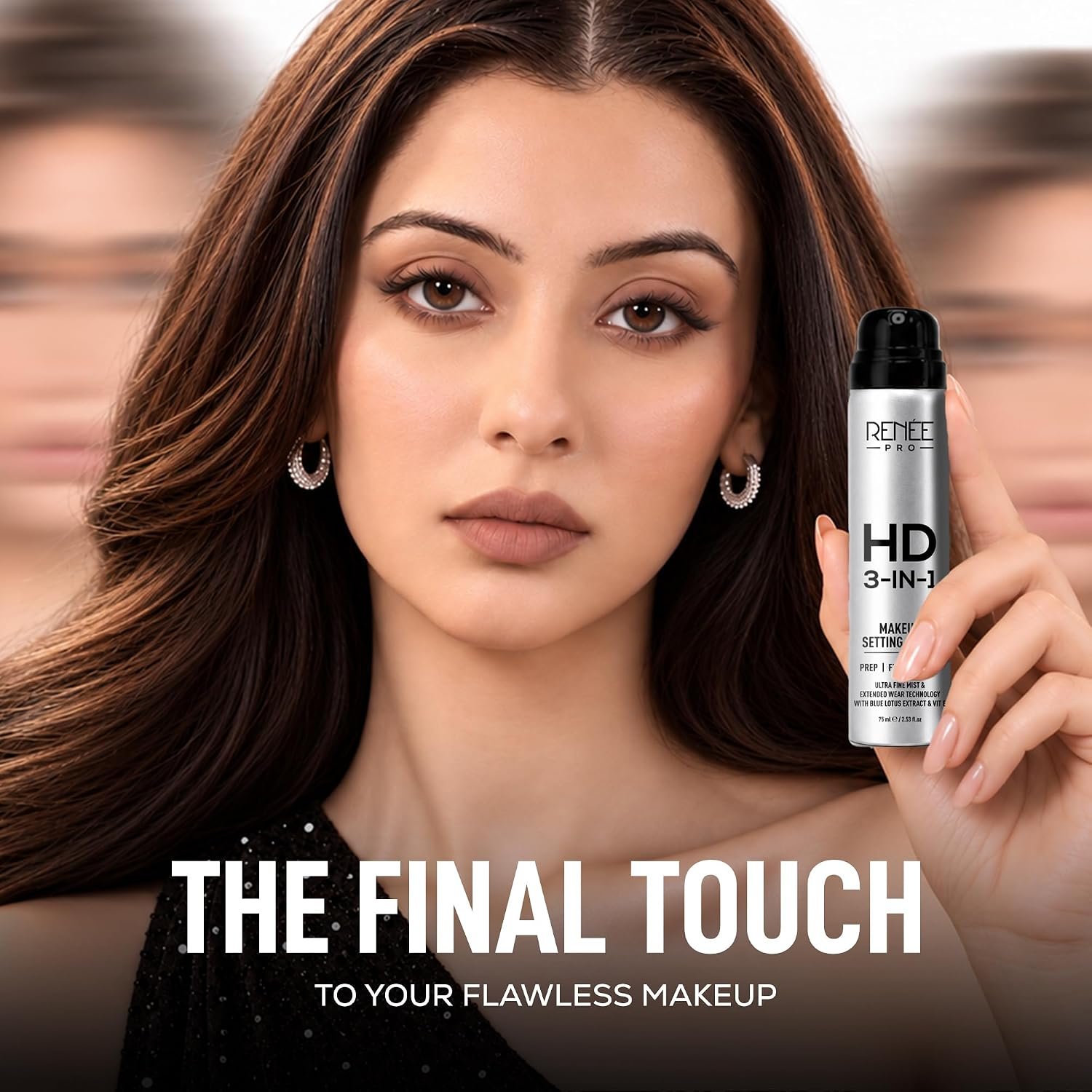 RENEE PRO HD 3-in-1 Long-Lasting Makeup Setting Spray | Preps & Hydrates Skin, Locks Makeup Up To 12 Hours | Water-resistant, Smudge-resistant & Quick-Drying | 75ml thumbnail