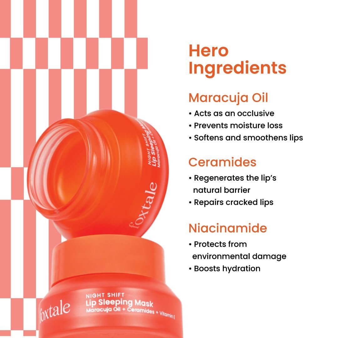 Foxtale Lip Sleeping Mask | With Maracuja Oil, Ceramides & Vitamin E | Repairs Dry, Cracked Lips Overnight | Cushions, Plumps & Hydrates | Tastes Like Watermelon | For All Skin Types | thumbnail