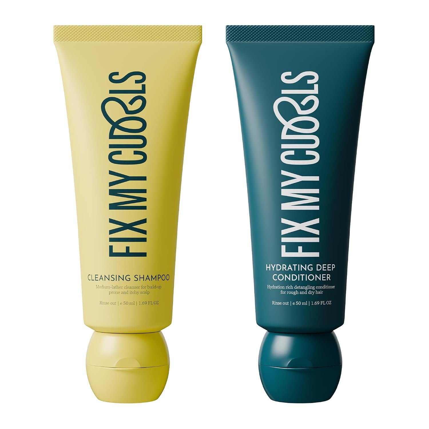 Fix My Curls Cleanse & Condition Bundle | Sulphate Free | 50ml Each A simple wash-day duo to gently cleanse, hydrate and refresh curly and wavy hair. thumbnail