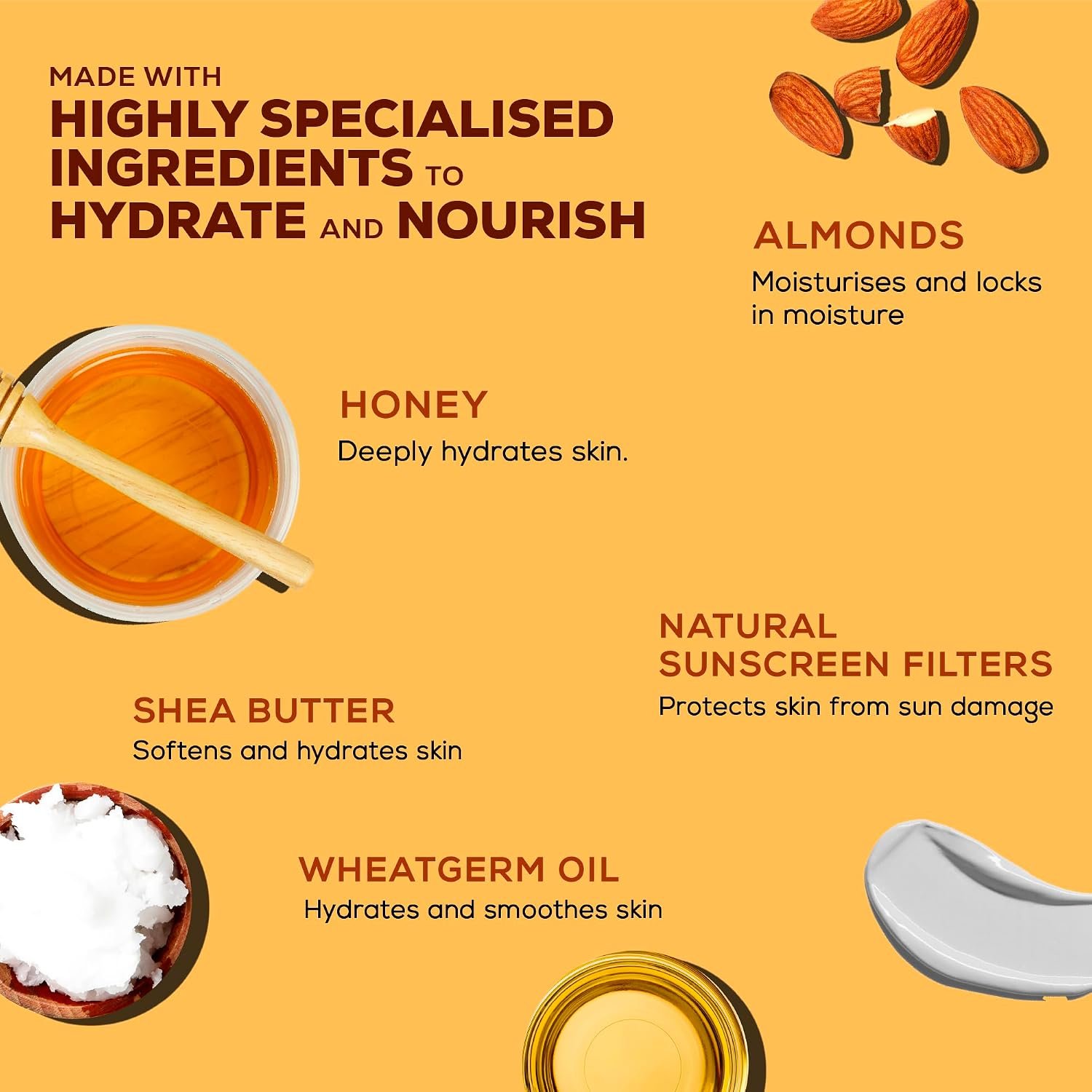 Joy Honey & Almonds Advanced Nourishing Lightweight Winter Body Lotion 500ml | Enriched With Shea Butter | Natural Sunscreen Filters | Suitable for Normal to Dry Skin thumbnail