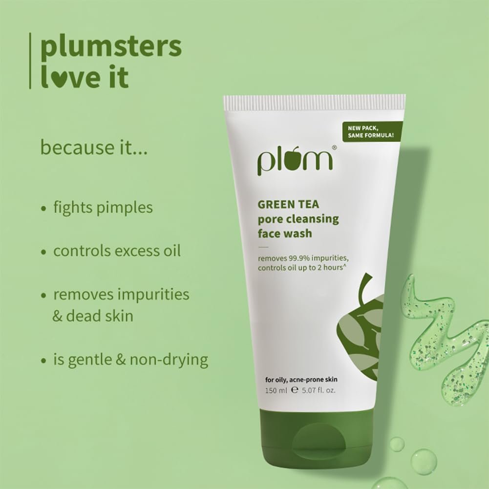 Plum Green Tea Pore Cleansing Face Wash for Oily, Acne Prone, Dry & Combination Skin | with Glycolic Acid thumbnail