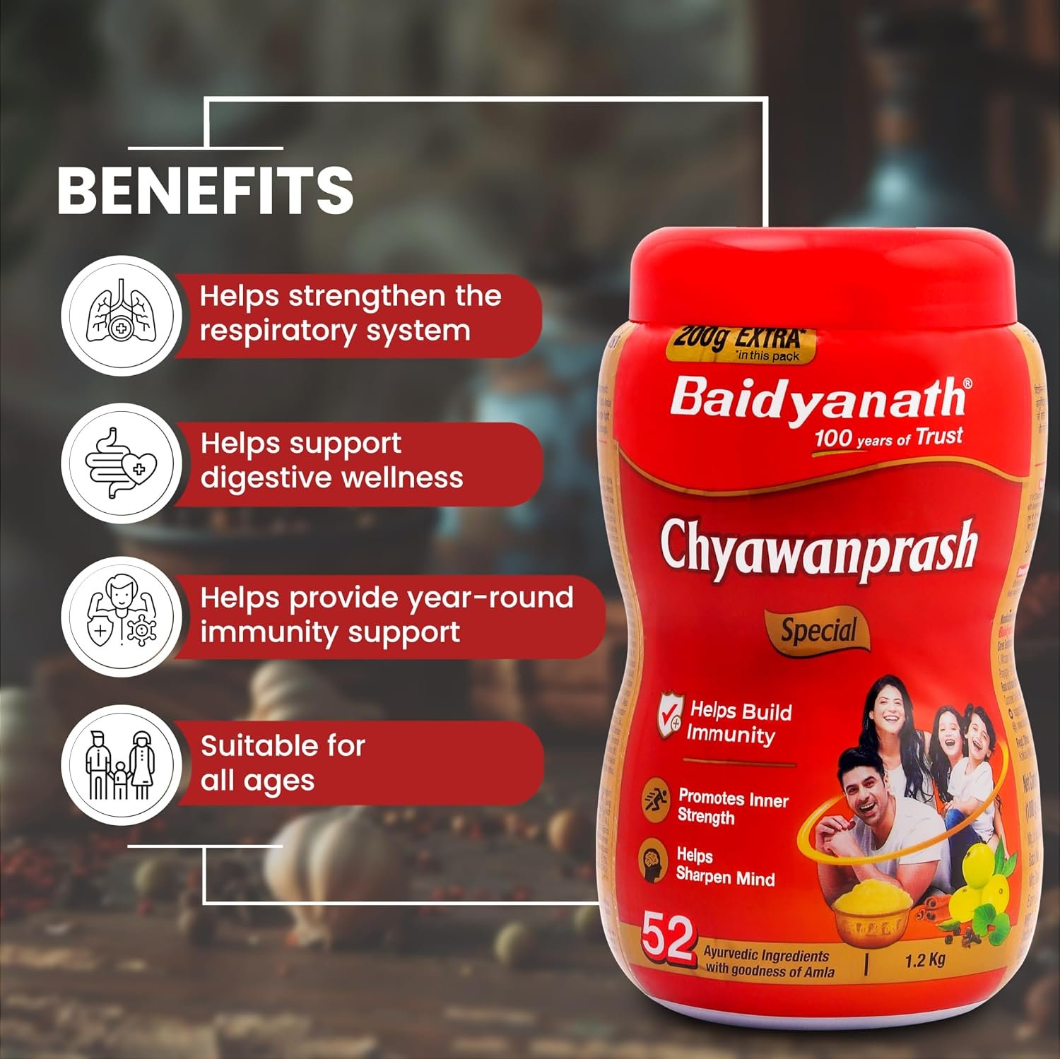Baidyanath Chyawanprash Special-1.2 Kg |Enriched with 52 Essential Herbs & Minerals | thumbnail