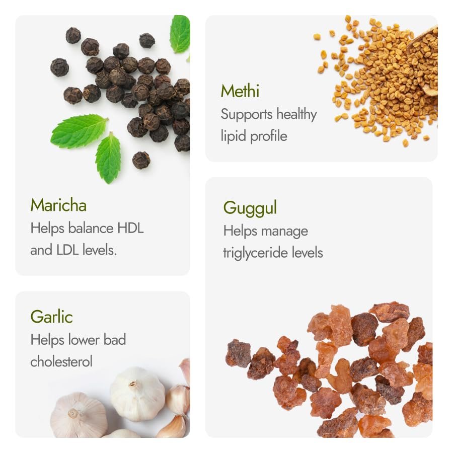 Kapiva Cholest Fit Capsules | Modern Ayurvedic Cholesterol Care | 6 Herbs - Arjuna Chhaal, Garlic, Apple Cider Vinegar| Helps Reduce Cholesterol | 60 N thumbnail