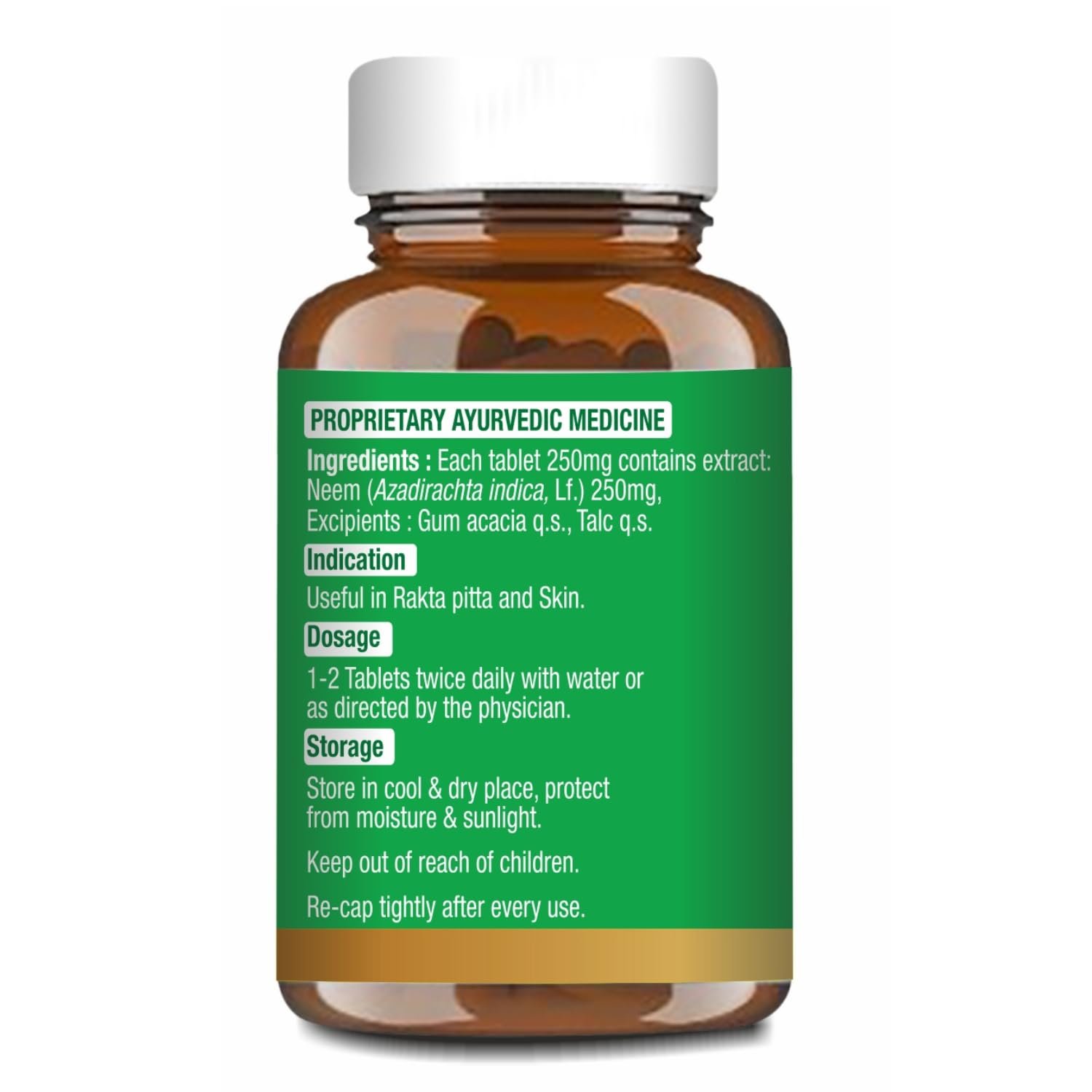 Baidyanath Ayurved Neem 60 Tablets | Herb For healthy Skin & Hair, Natural Extracts Of Neem | thumbnail