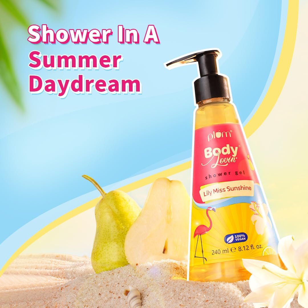 Plum BodyLovin' Lily Miss Sunshine Shower Gel | SLS Free Body Wash For Women | Long Lasting Fresh Fruity-Floral Fragrance | Aloe-Infused Nourishing Body Cleanser For Soft & Smooth Skin | 240 thumbnail