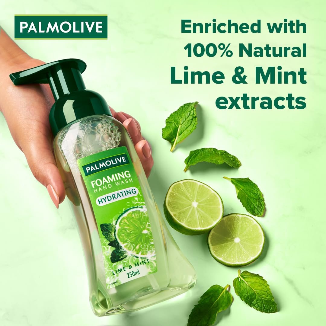 Palmolive Hydrating Foaming Lime & Mint Liquid Hand Wash, 250ml Dispenser Bottle, Removes Germs, Refreshing Fragrance thumbnail