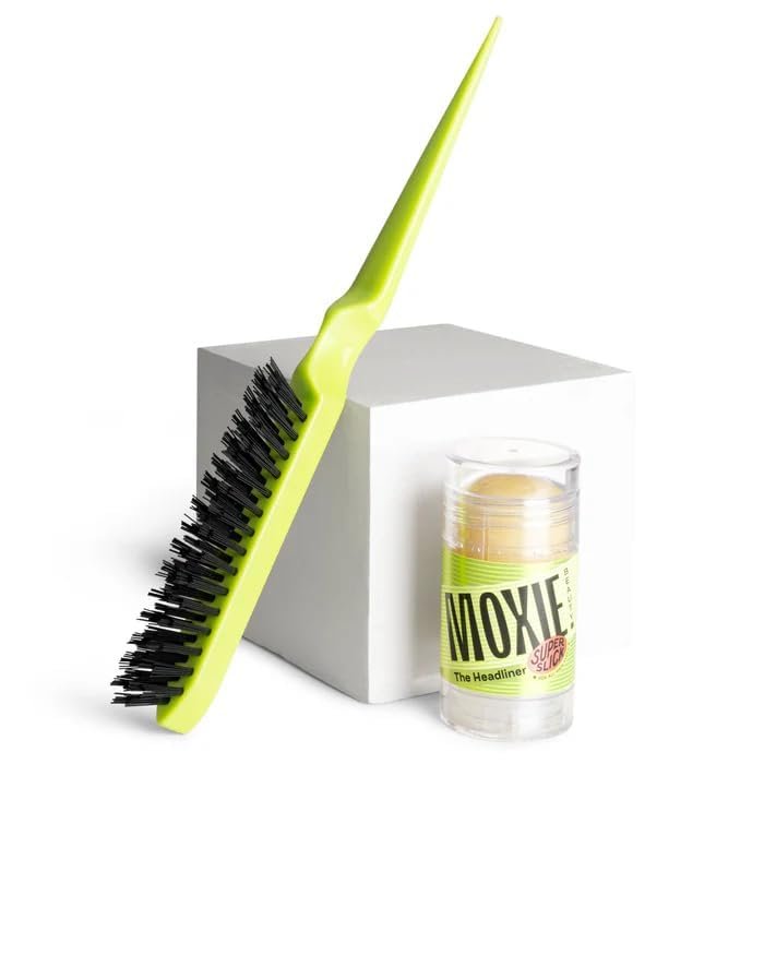 Moxie Beauty Hair Styling Duo | Wax Stick & Brush Combo | Frizz-Free | 30g A non-sticky gel wand that tames flyaways and baby hairs for sleek buns and ponytails