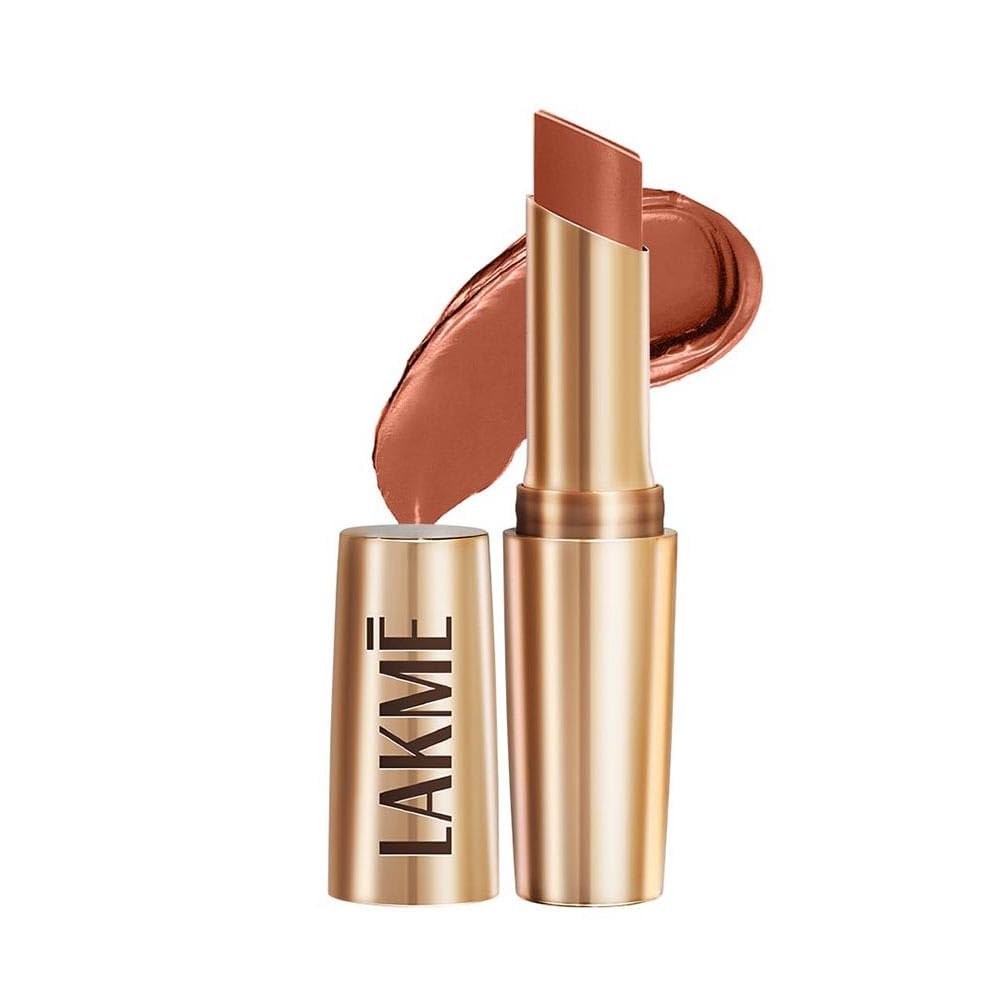 LAKMÉ Powerplay Priming Matte Lipstick, Smooth Matte Finish Caramel Latte, 3.6g