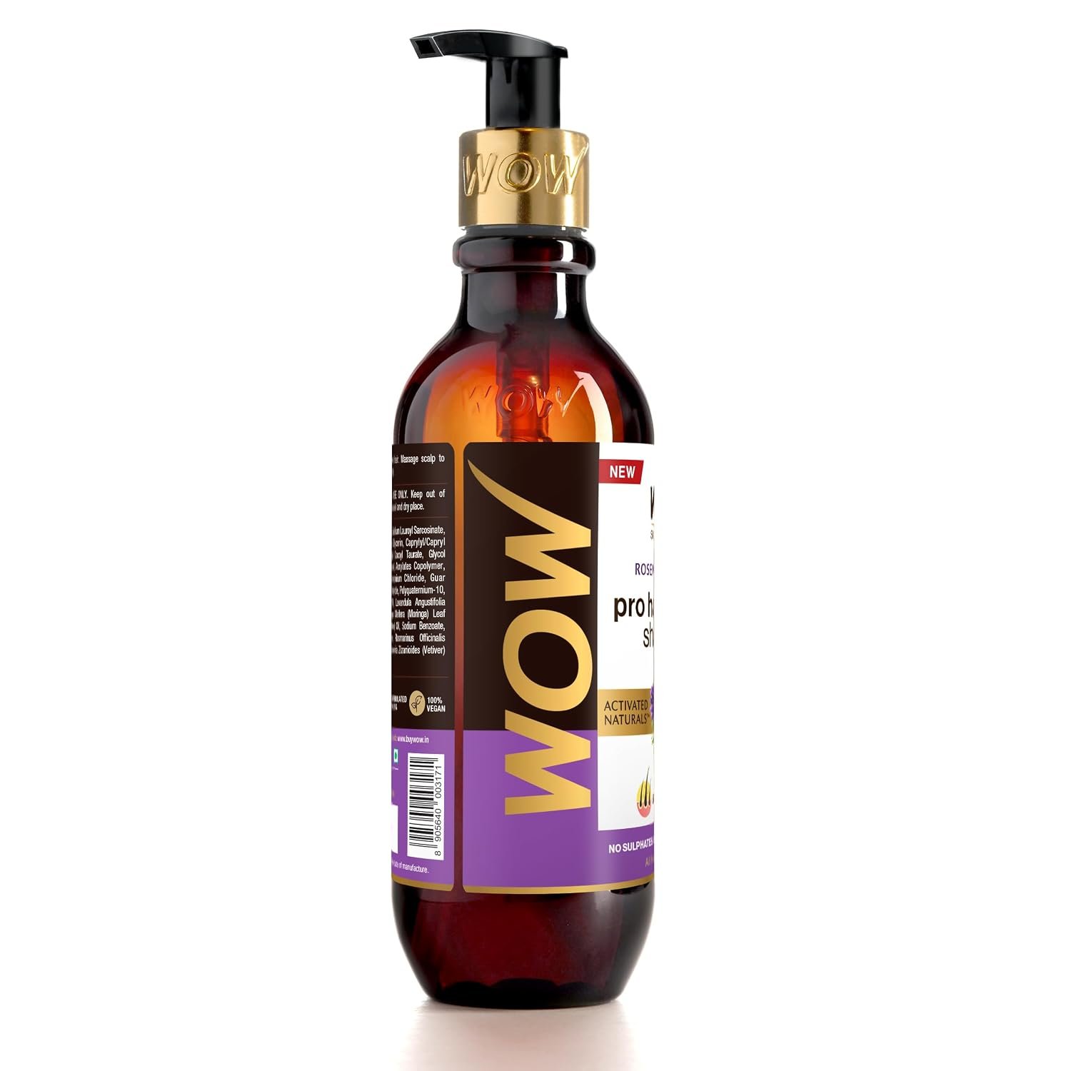WOW Skin Science Rosemary & Biotin Hair Growth Shampoo | Fights Hair Fall | Grows New Hair | Prevents Breakage & Split Ends | Adds Shine to Dull Hair | 250ml thumbnail