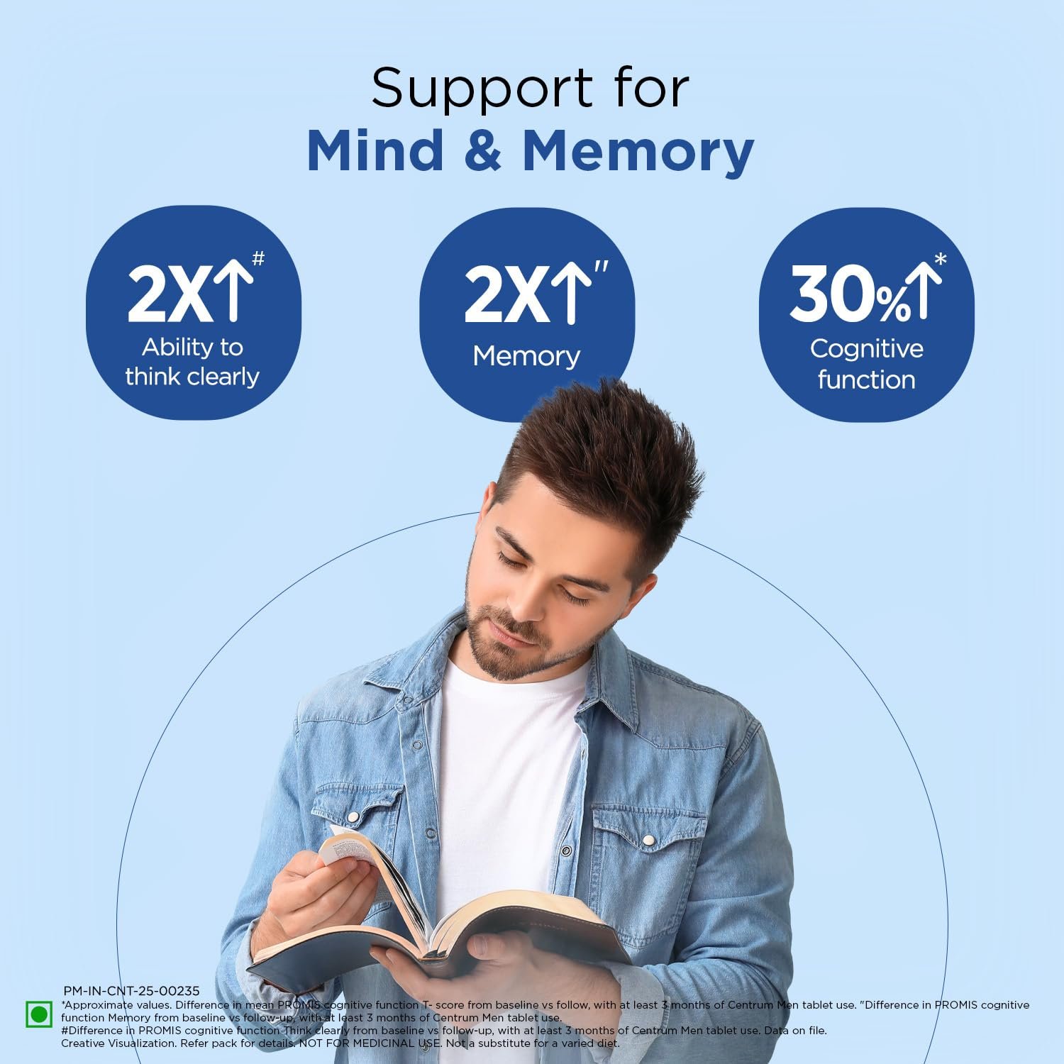 Centrum Men - Multivitamin Tablet for Men | With 23 Vital Nutrients including Zinc, Magnesium, Vitamin B, C, D, Calcium for Energy, Immunity, Muscles and Overall Health | Veg - 50 tablets thumbnail