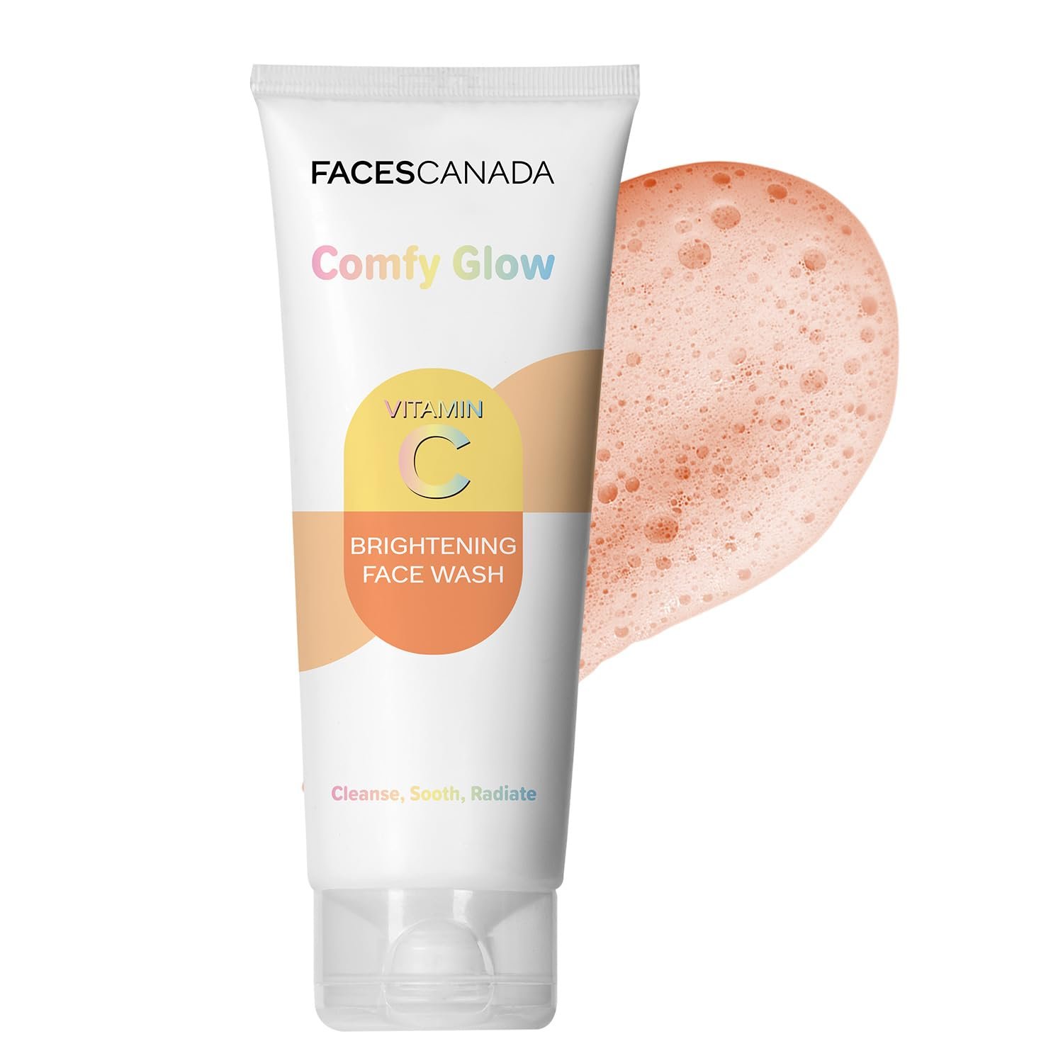 FACES CANADA Comfy Glow Vitamin C Face Wash - 50ml | Brightening & Refreshing Daily Cleanser |