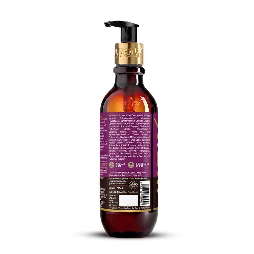WOW Skin Science Onion + Collagen Anti-Hairfall Conditioner - No Parabens, Mineral Oil, Silicones, Color & Peg - 250 ml thumbnail