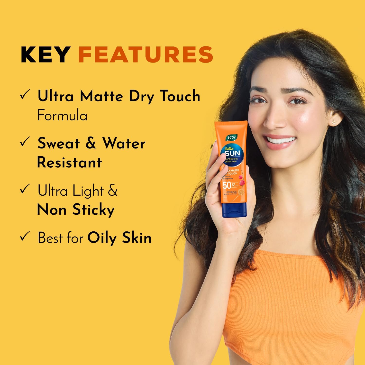 Joy SPF 50 PA++++ Matte Sunscreen for Oily Skin, 50ml | INVIVO Tested | Travel & Purse Size | Zero White Cast, Water Resistant Broad Spectrum Face Sunscreen for On-The-Go Use thumbnail