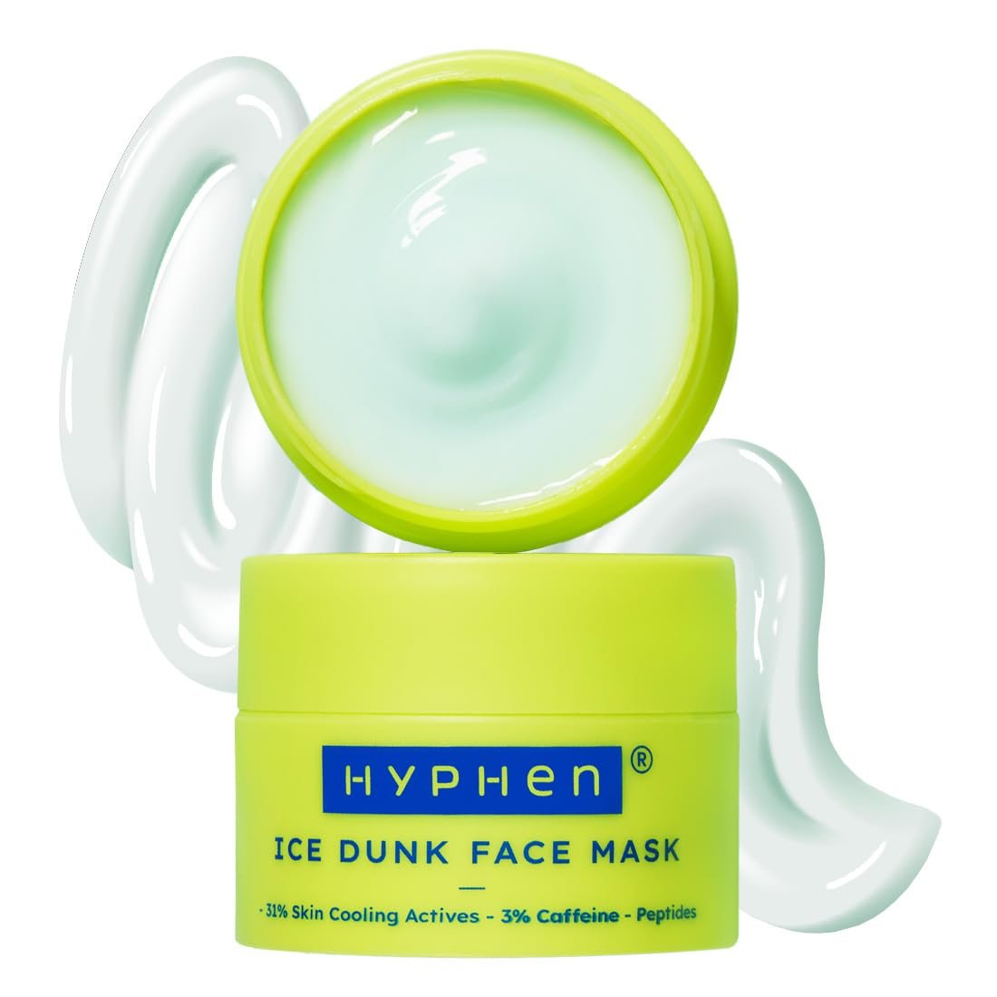 Hyphen Ice Dunk Instant Cooling Face Mask with 31% Skin Cooling Actives | 3% Caffeine - Instant Depuff, Tightening & Pore Reduction | Winter Face Care Routine | - 50 gm