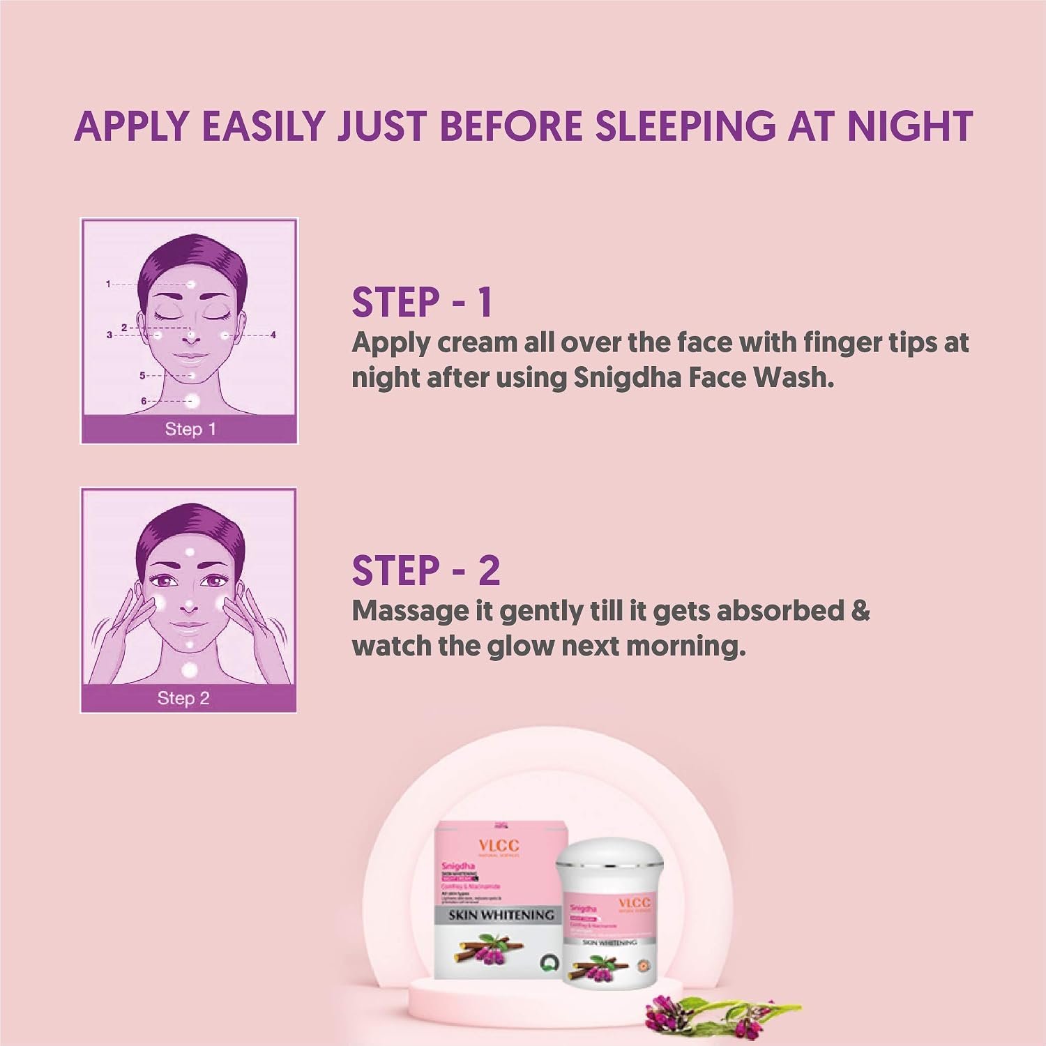 VLCC Snigdha Skin Whitening Night Cream, 50g thumbnail