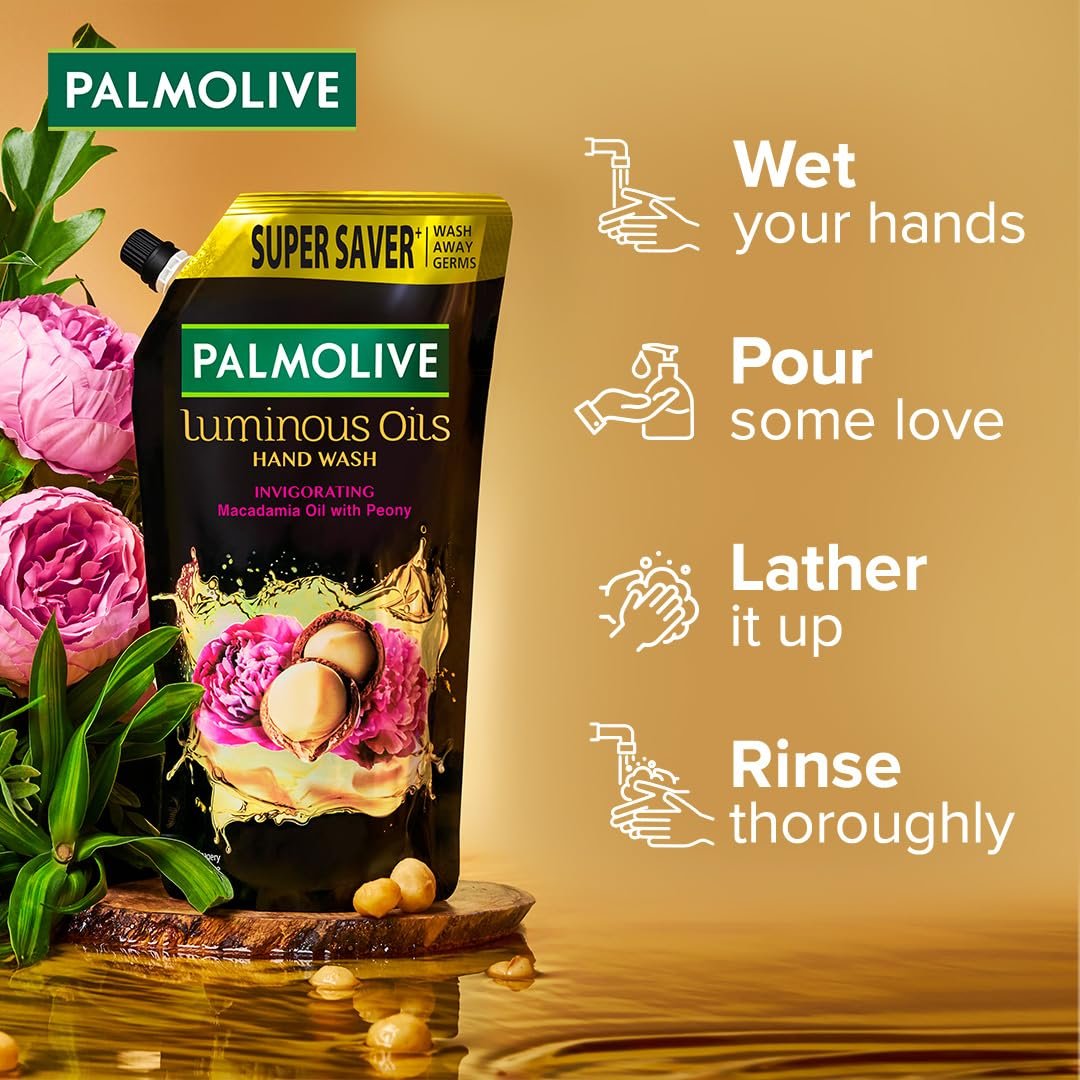 Palmolive Luminous Oils Invigorating Liquid Hand Wash, 750ml Refill Pack, With Macadamia Oil and Peony Extracts Visit the Palmolive Store thumbnail