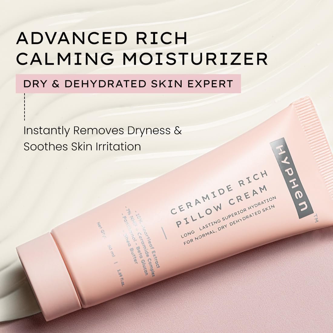 Hyphen 10% Heartleaf Extract & 7% Ceramides-NMF Face Cream Moisturizer | Rich Pillow Cream For Hydration, Deep Nourishment & Barrier Repair | - 50ml thumbnail