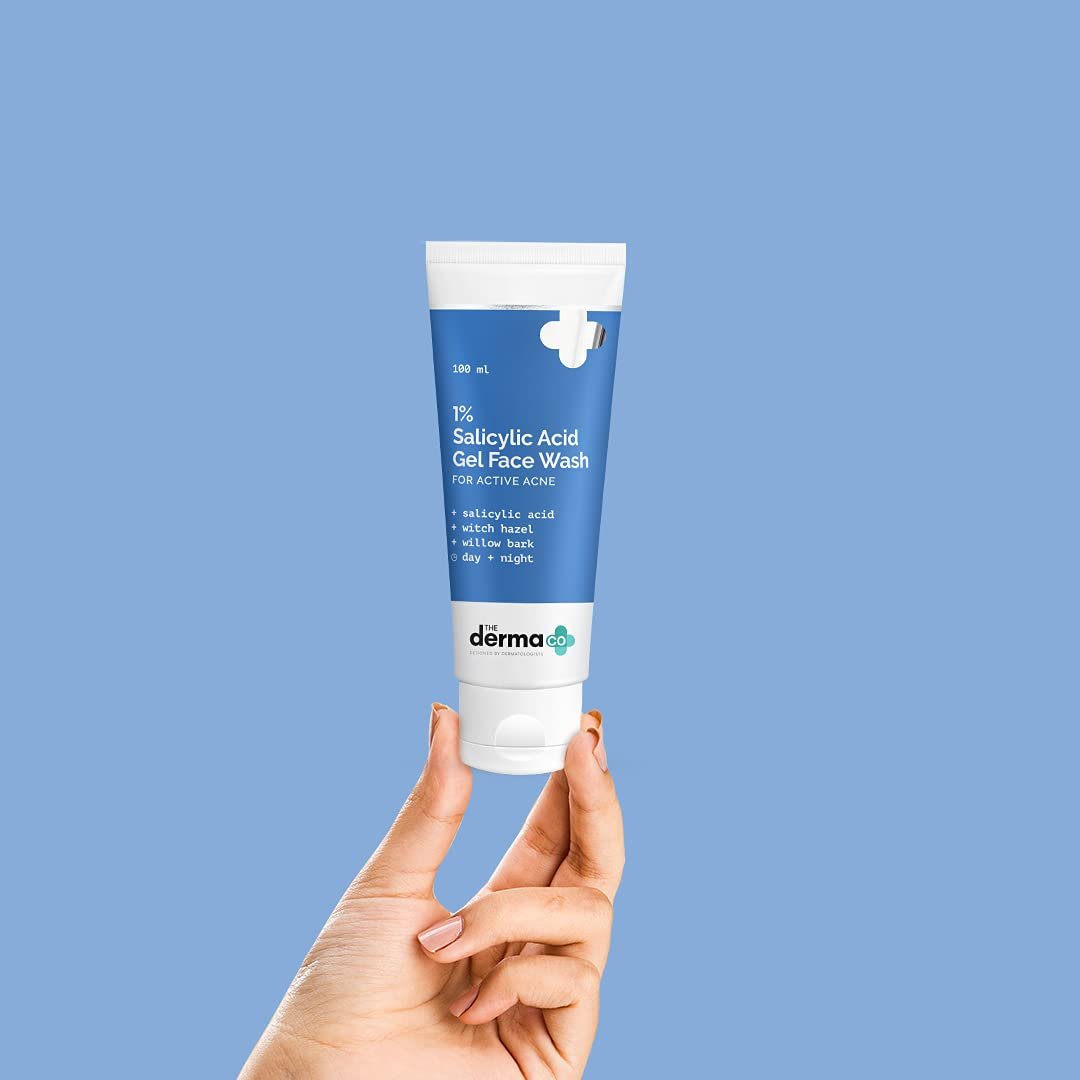 The Derma Co 1% Salicylic Acid Gel Face Wash with Salicylic Acid & Witch Hazel for Active Acne - 100 ml thumbnail