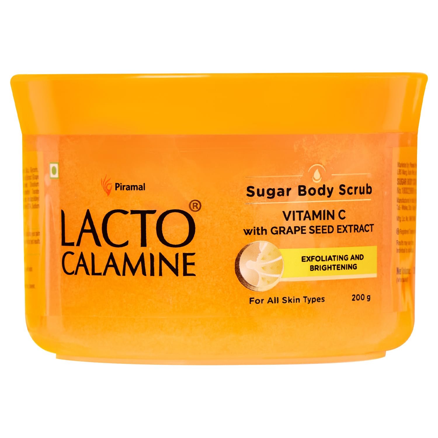 Lacto Calamine Vitamin C Sugar Body Scrub | 200 g | Gentle Body Exfoliator | Body Scrub for Healthy & Glowing Clear Skin | thumbnail