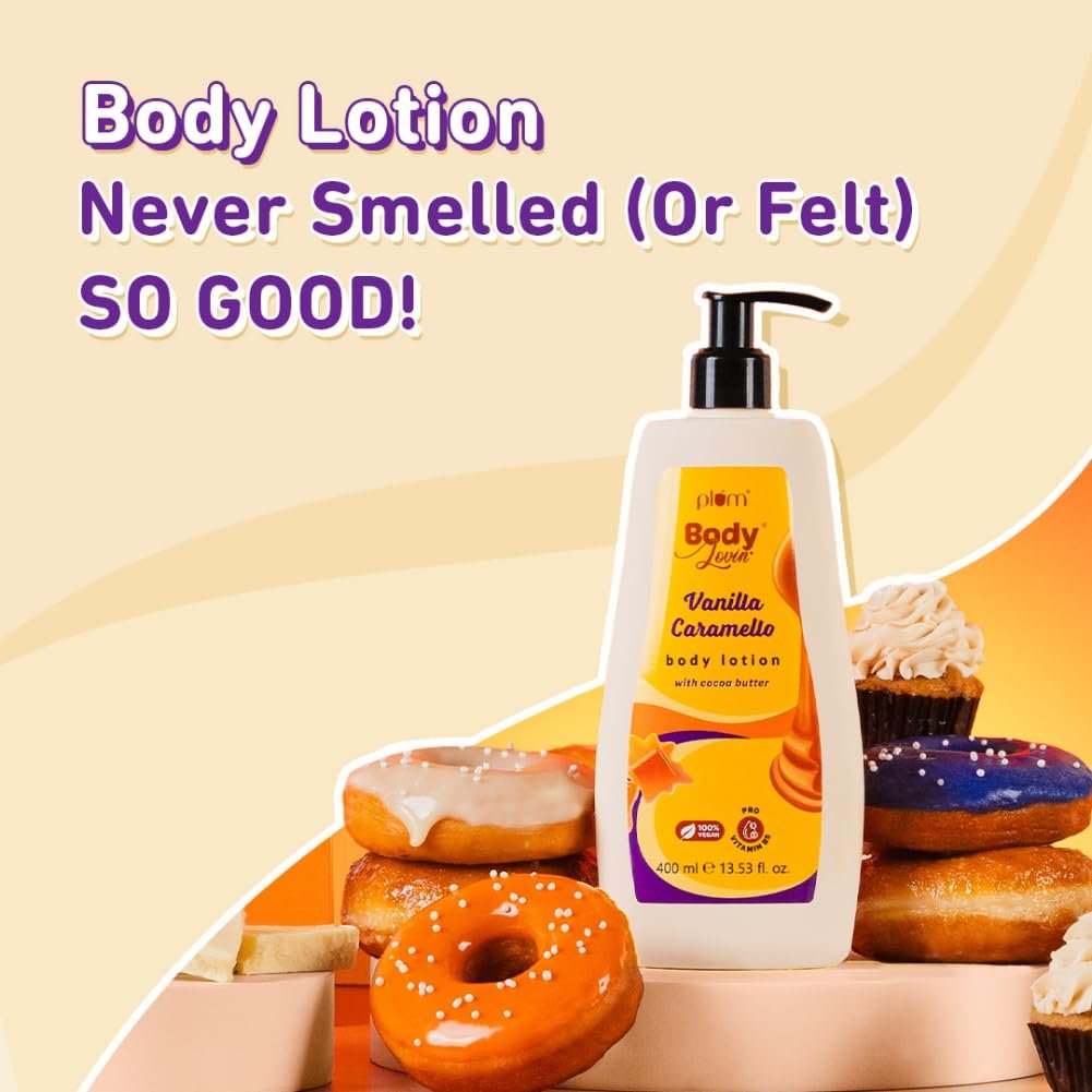 Plum BodyLovin' Vanilla Caramello Body Lotion | Cocoa Butter & Vitamin B5 for Deep Moisturization | Warm & Cozy Vanilla Fragrance - 400ml thumbnail