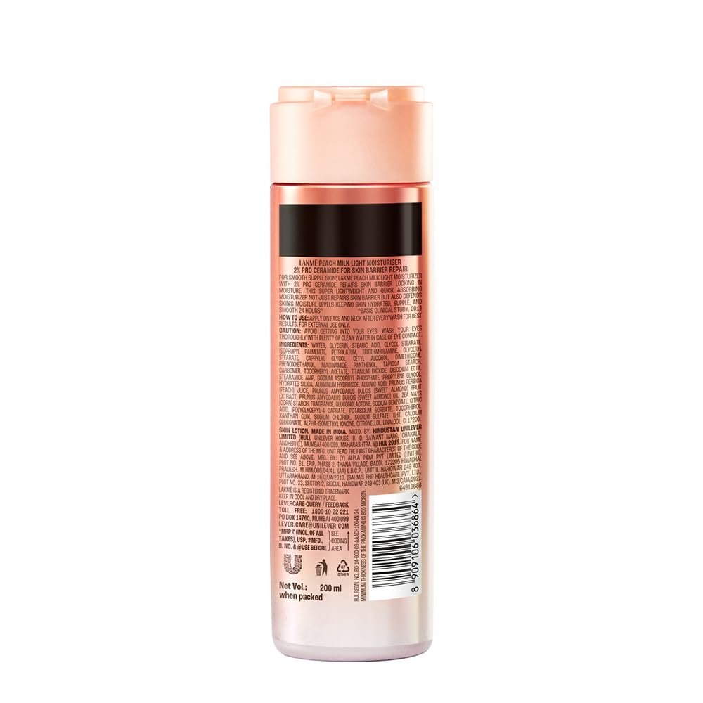 Lakme Peach Milk Pro Ceramide Moisturizer 200ml thumbnail