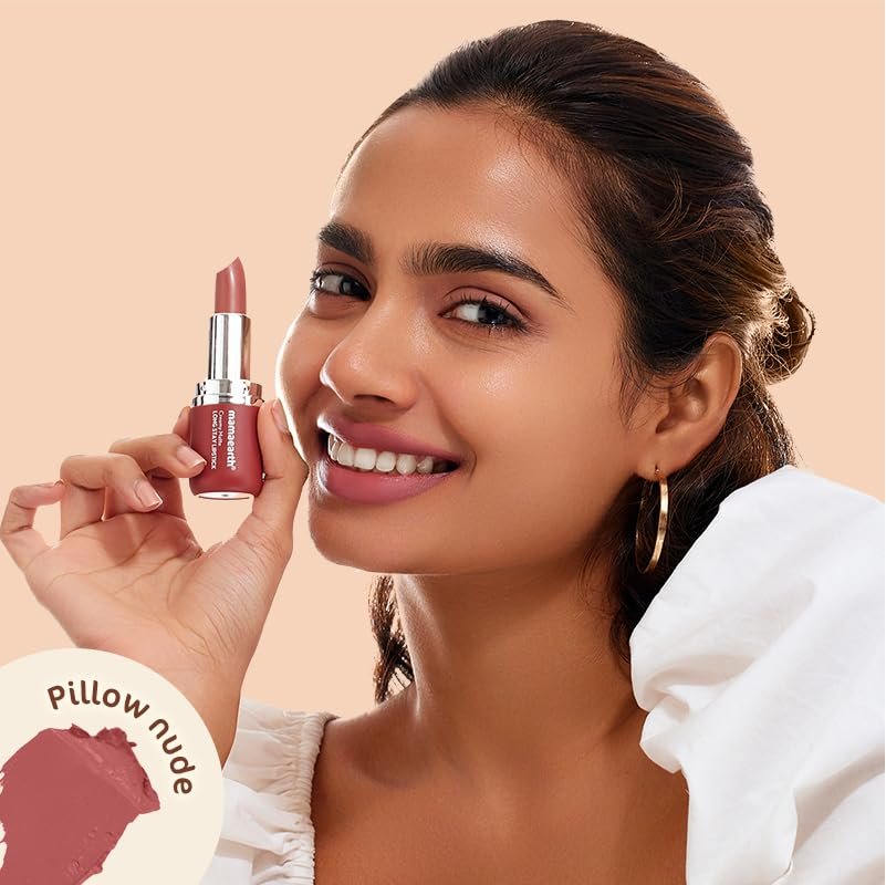 Mamaearth Creamy Matte Long Stay Lipstick with Murumuru Butter and Vitamin E for 8-Hour Long Stay 4.2g (Pillow nude) thumbnail