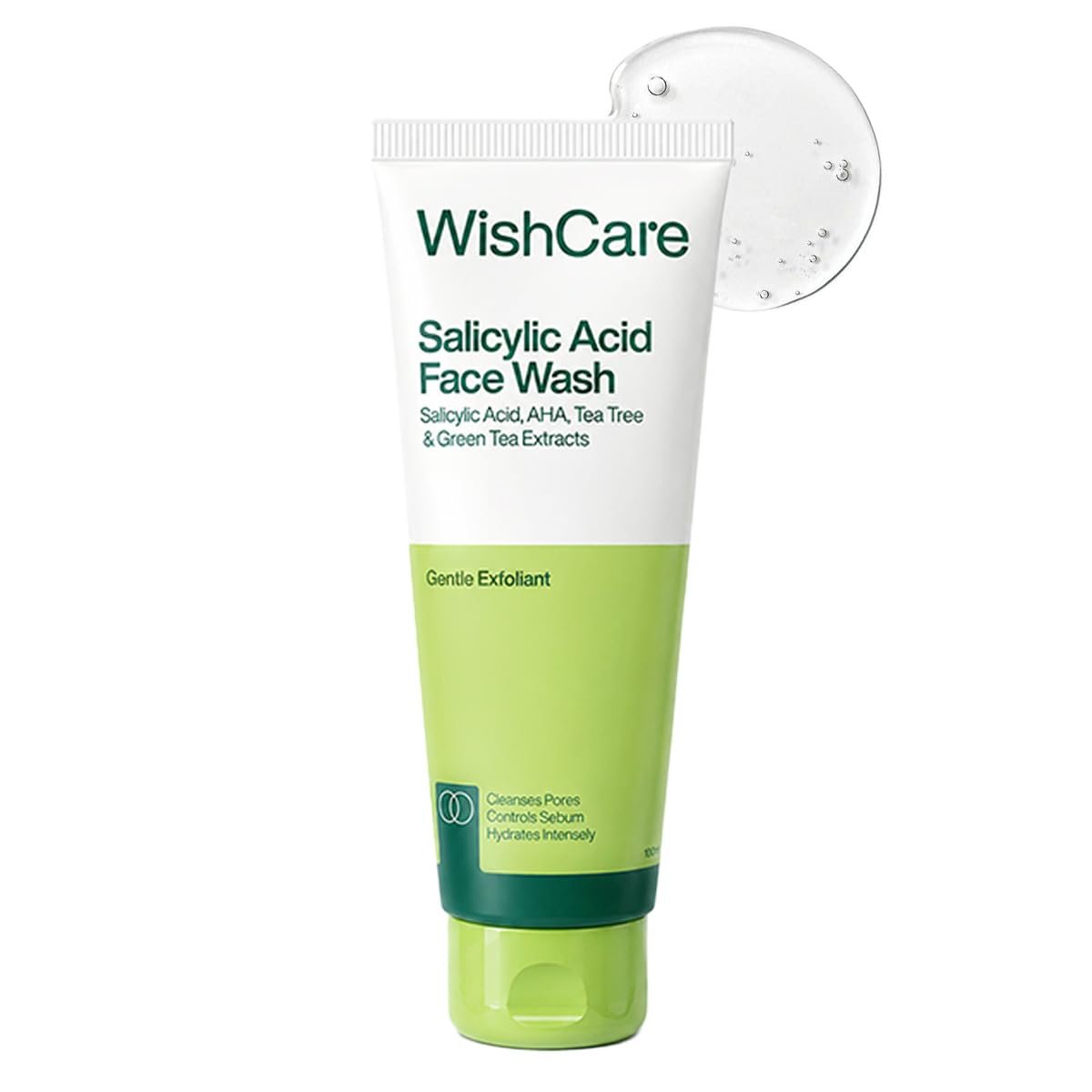 WishCare Salicylic Acid Face Wash For Women & Men | Reduces Acne & Controls Oil | With AHA, Green Tea, Chamomile & Tea Tree | Salicylic Acid Face Wash For Oily Skin & Acne Prone Skin | 100ml thumbnail