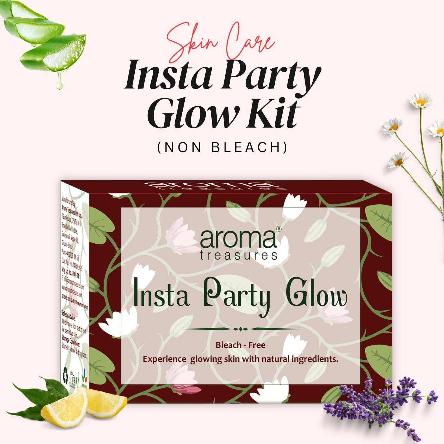 Aroma treasures Insta Party Glow one time use kit for all skin type thumbnail