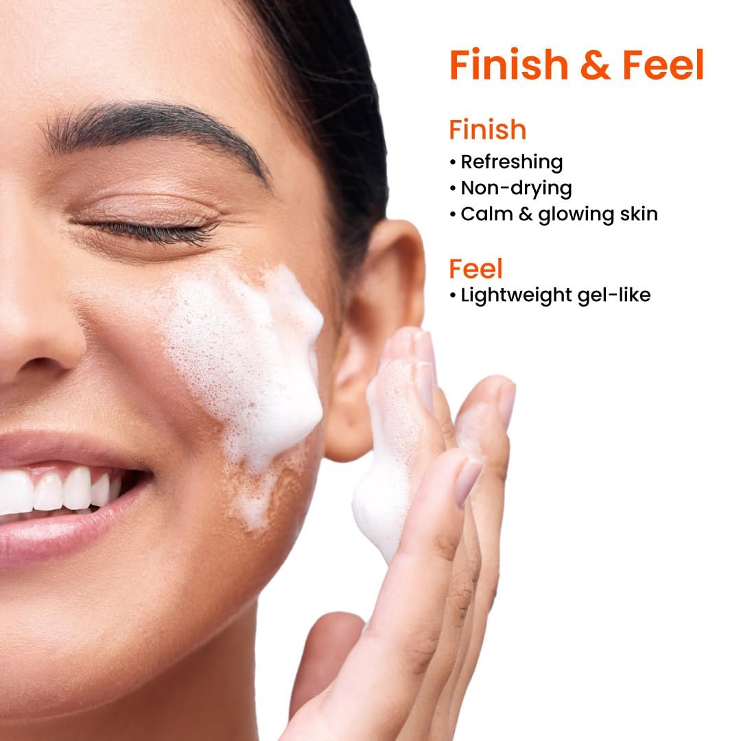 Foxtale Refreshing Face Wash for Deep Cleansing with Niacinamide, Hydrates & Brightens, Non-Drying Cleanser for Glowing Skin, Men & Women, For All Skin Types - 100 ml thumbnail