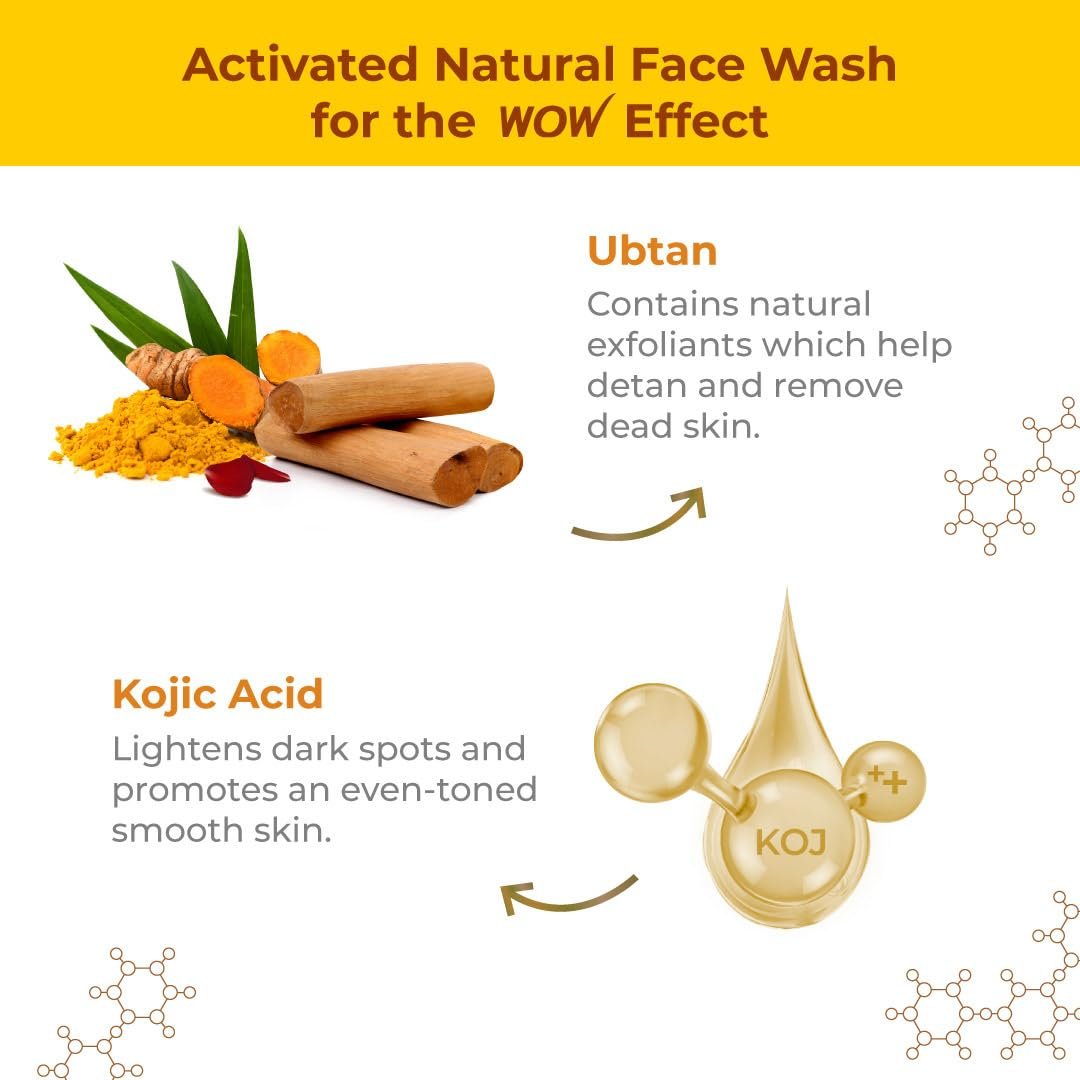 WOW Skin Science Ubtan Cleansing Face Wash | Turmeric & Saffron | All Skin Types | Clear, Glowing Skin | 100% Vegan | Paraben & Sulphates Free | For Women & Men | 100 ml thumbnail
