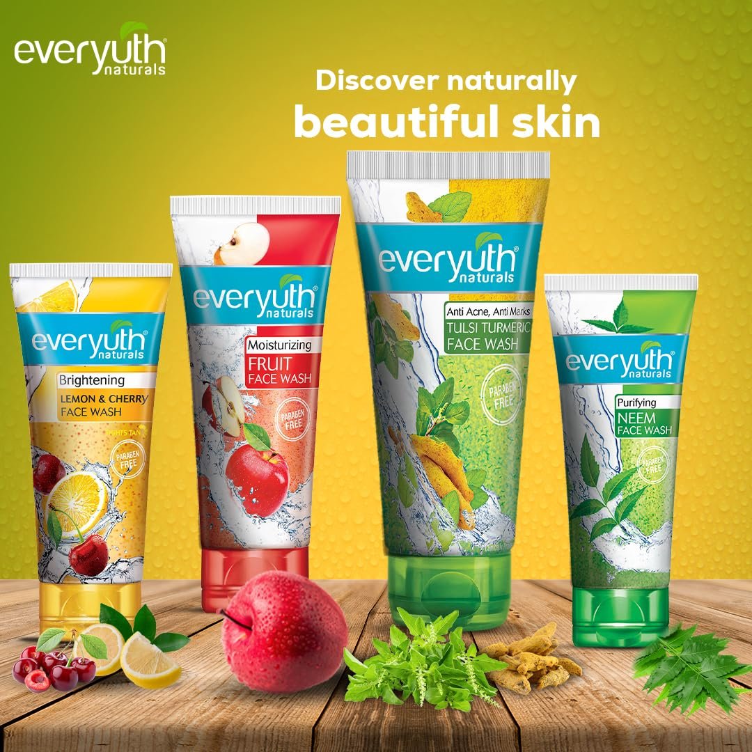 Everyuth Naturals Anti Acne Anti Marks Tulsi Turmeric Face Wash | Tulsi & Turmeric | Reduces Pimples, Acne Marks & Blemishes | 150g Tube thumbnail