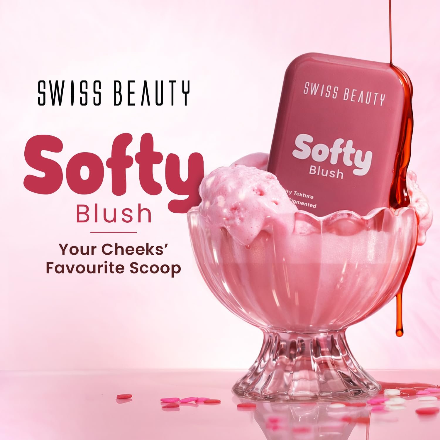 Swiss Beauty Softy Blush | Buttery Texture | Blendable | Highly Pigmented | Long-Lasting | Travel-Friendly | 7g, Shade- 1. Strawberry thumbnail