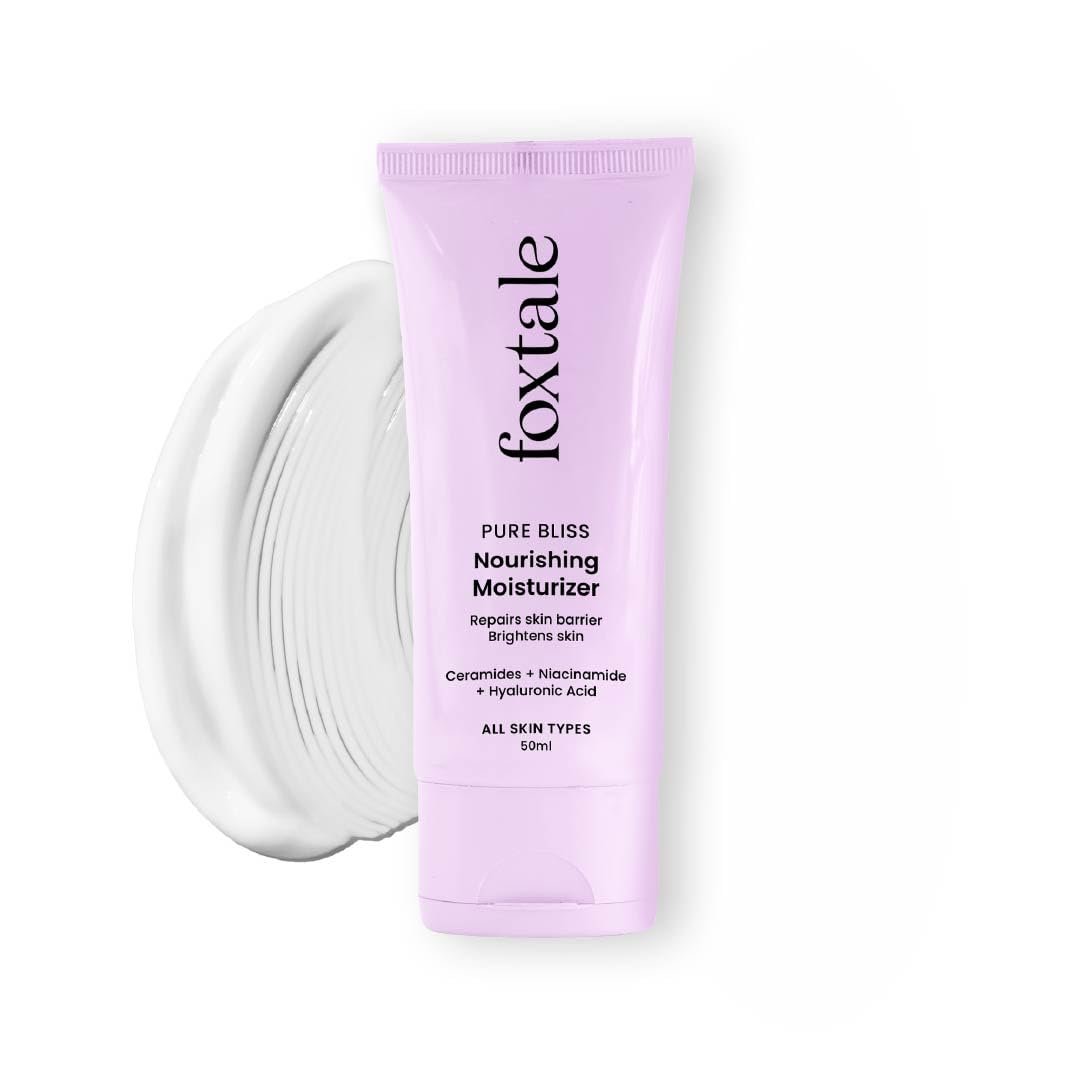 Foxtale Nourishing Ceramide Moisturizer for Dry Skin, 120Hr Hydration,50ml Niacinamide, Kokum Butter, Hyaluronic Acid, Ultra Light, Non Sticky, Nourishes & softens, Without Clogging Pores, U thumbnail