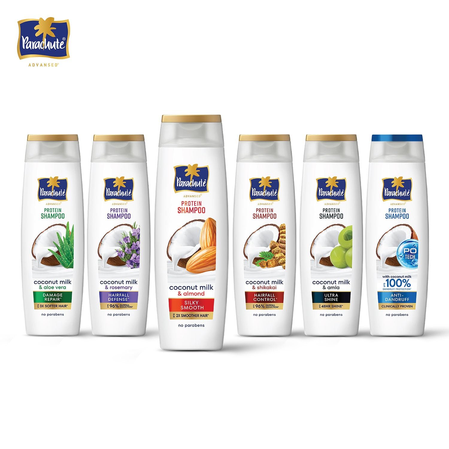 Parachute Advansed Protein Shampoo with Coconut Milk & Almond | Up to 2X smoother hair | Silky smooth | Protein Lock Technology | Paraben free | For Men & Women | 340ml thumbnail