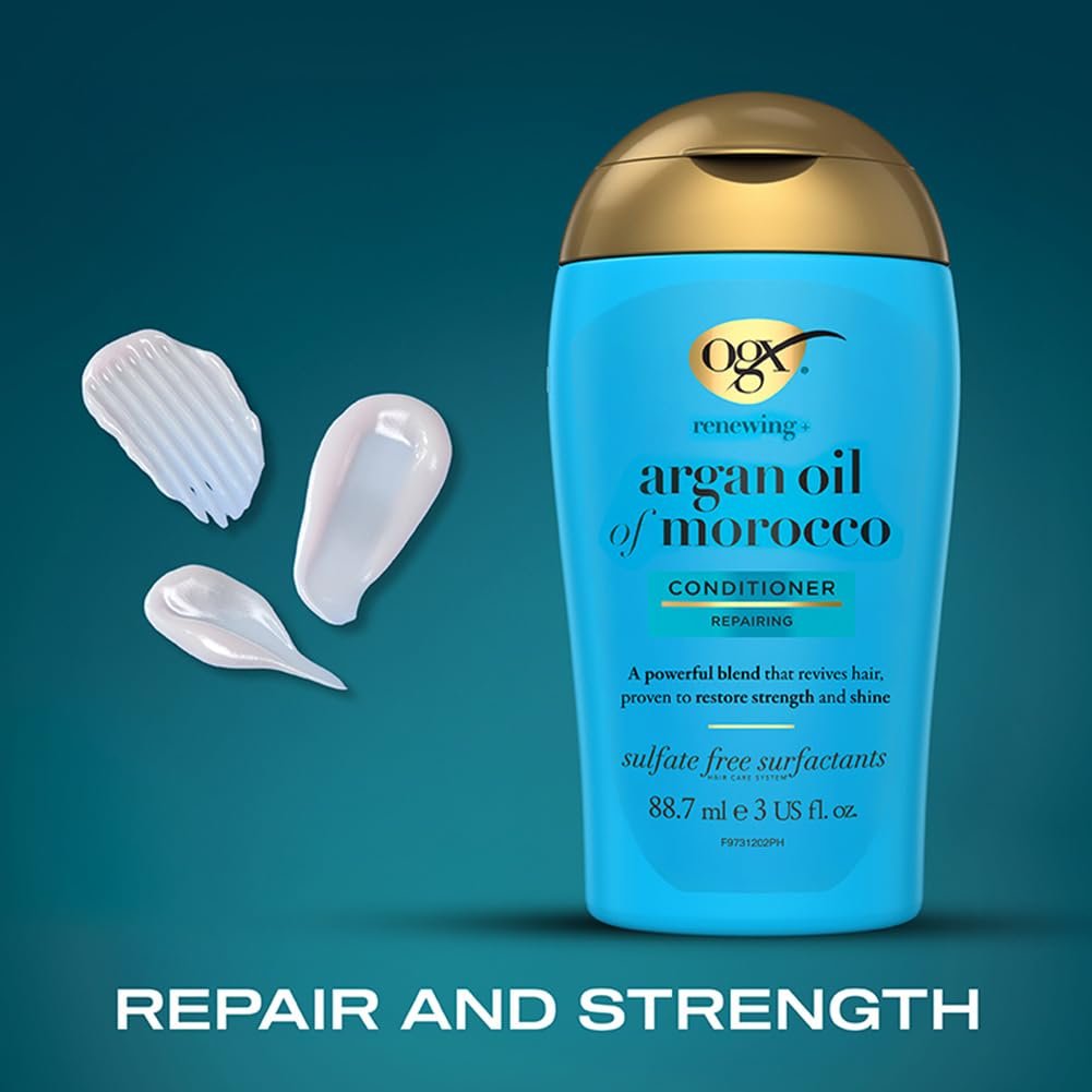 OGX Renewing + Argan Oil of Morocco Hydrating Growth Hair Conditioner to Help Moisturize, Soften & Strengthen Hair | Cold Pressed Argan oil with vitamin E  88.7ml thumbnail