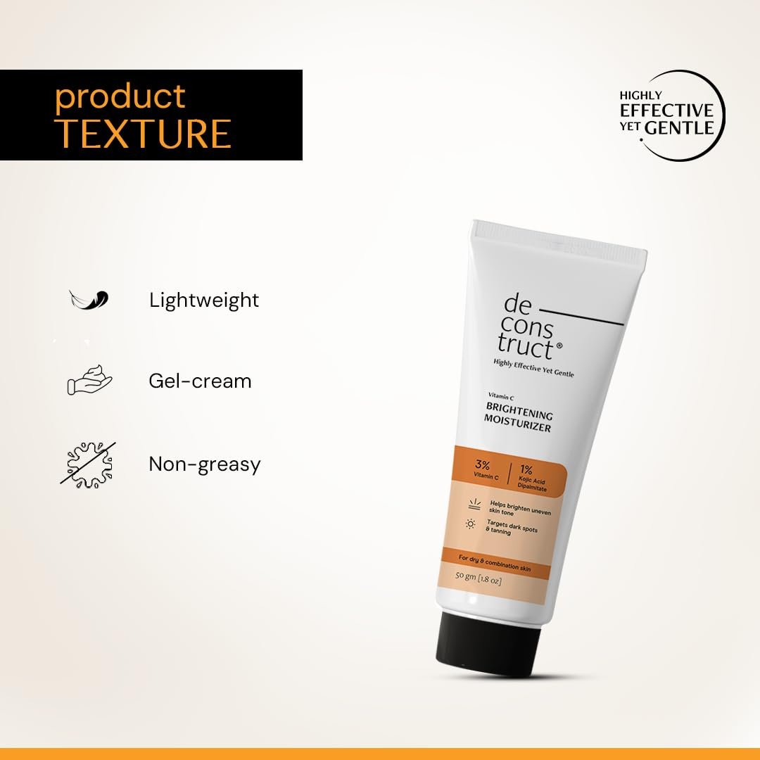Deconstruct Vitamin C Brightening Face Moisturizer | 3% Vitamin C + 1% Kojic Acid + 5% Niacinamide | Reduces Dark Spots & Evens Skin Tone | Brightens, Hydrates & Strengthens Skin Barrier 50g thumbnail