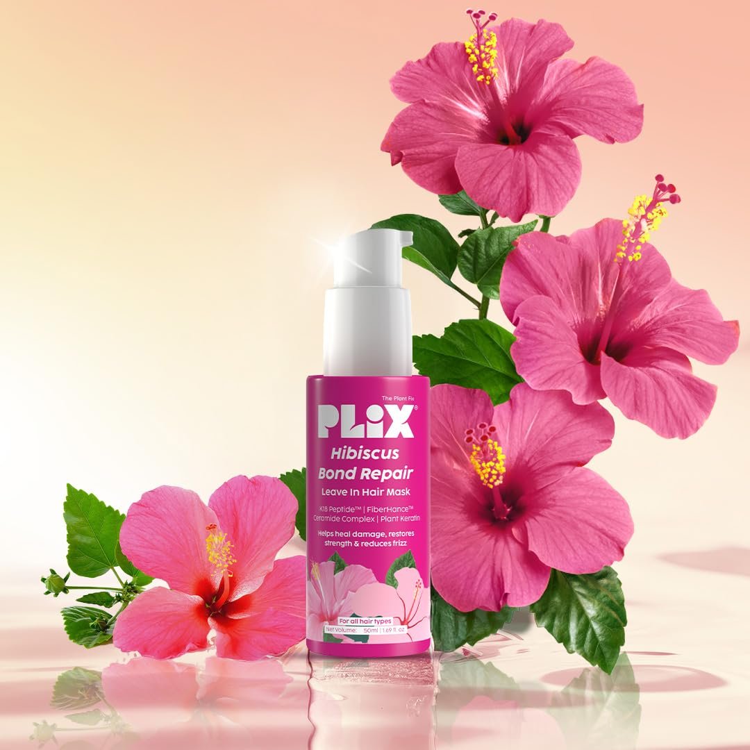 The Plant Fix Plix Hibiscus Bond Repair Leave-In Hair Mask | SH Oligopeptide  SH Oligopeptide 78 & FiberHance™ | Repairs Damage, Reduces Frizz & Strengthens Hair | Vegan & Sulfate-Free | 50g thumbnail