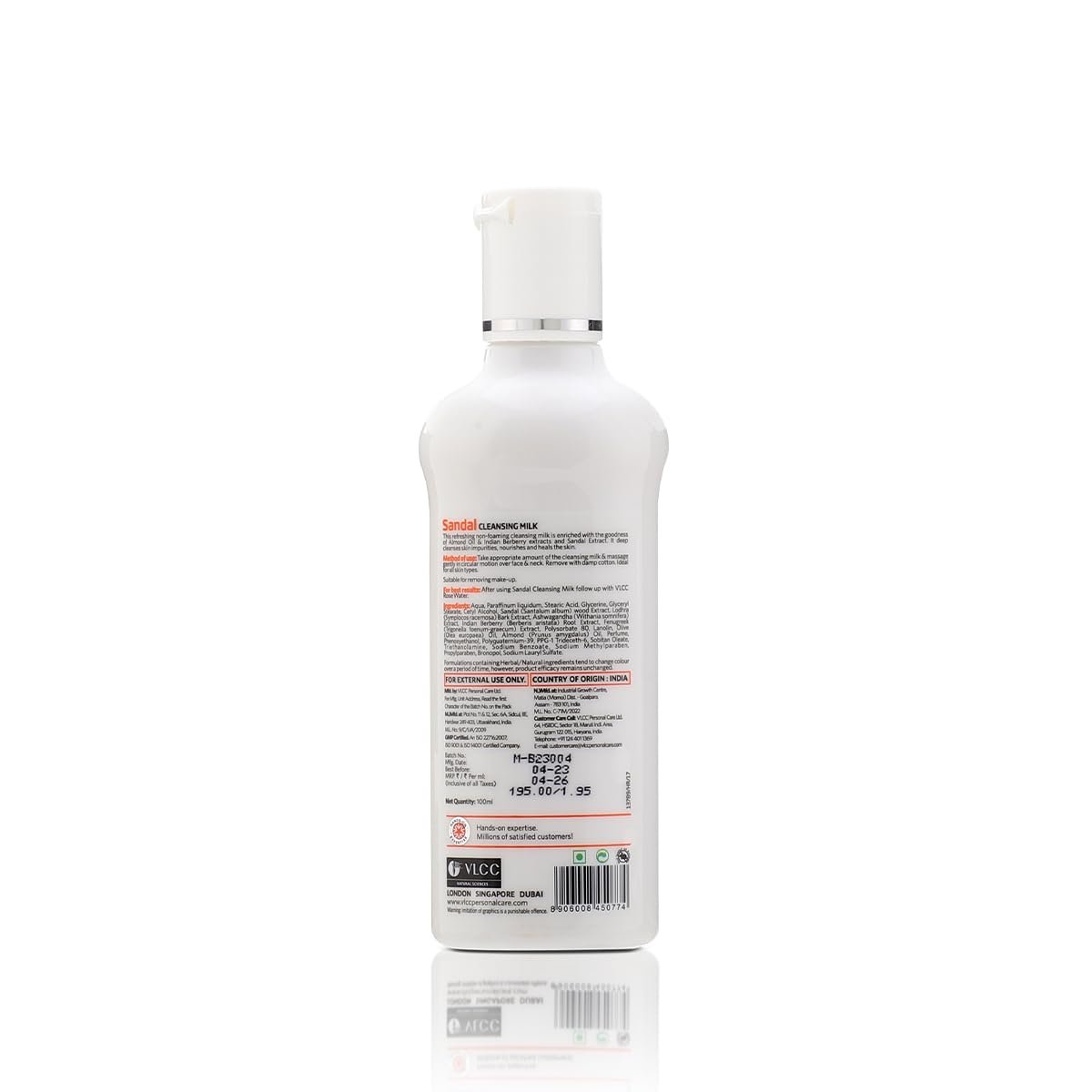 VLCC Sandal Cleansing Milk - 100ml - Deep Cleanses & Soothes Skin. With Sandal, Ashwagandha, Fenugreek & Indian Berberry Extracts, Almond and Olive Oils. thumbnail