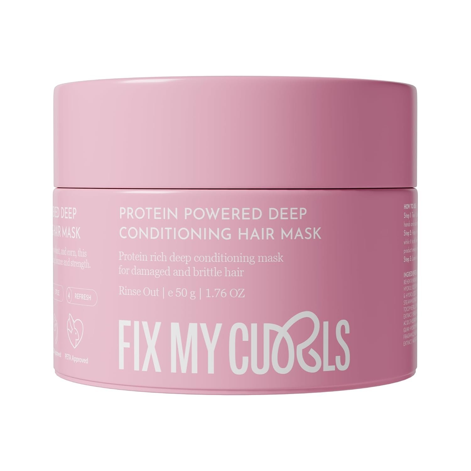 Fix My Curls Protein-Powered Deep Conditioning Hair Mask| Avocado Oil, Amla for Strengthening, Hydrating & Restoring Curls| Enhances Bounce, Adds Shine, & Boosts Elasticity| 50g thumbnail