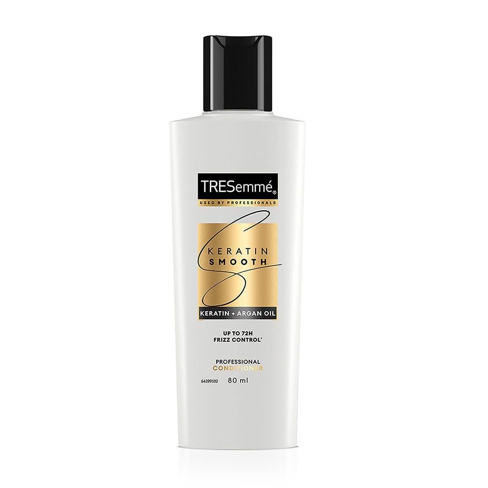 TRESemme Keratin Smooth Conditioner 80ml With Keratin Protein and Argan Oil | Salon-Like Smooth Hair | Up To 72H Frizz Control