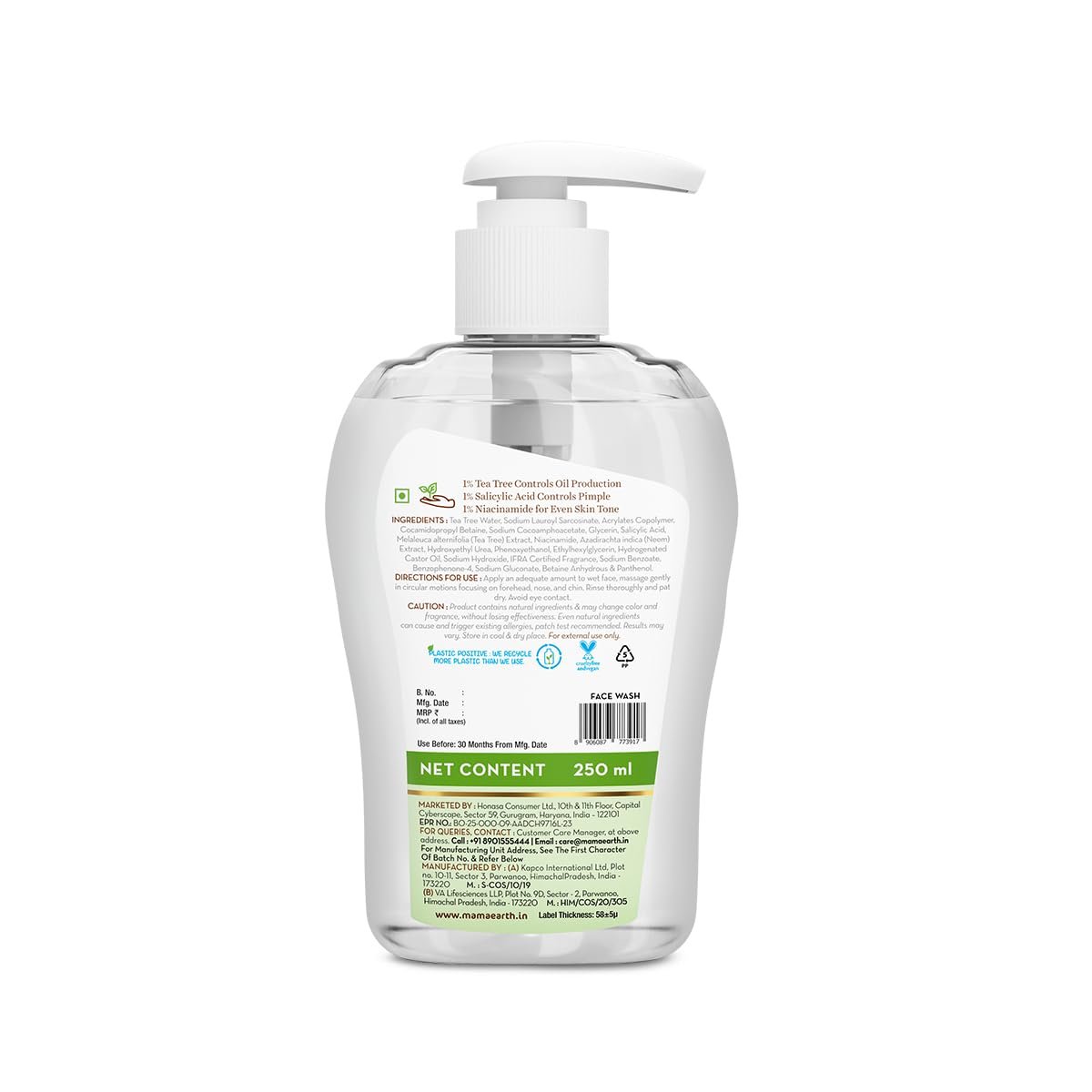 Mamaearth Tea Tree Pimple Control, Anti Acne Face Wash  250ml thumbnail