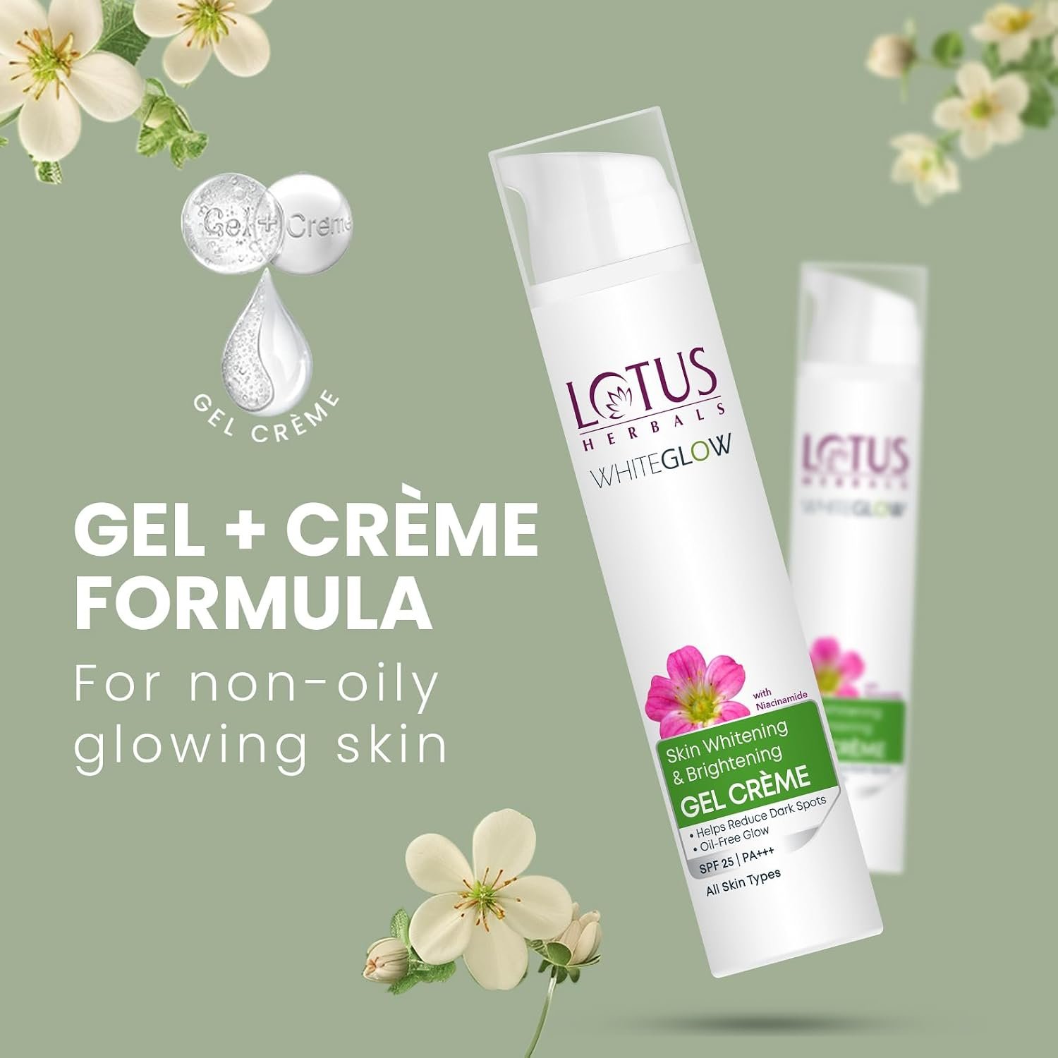 Lotus Herbals WhiteGlow Skin Whitening And Brightening Gel Cream 75g thumbnail