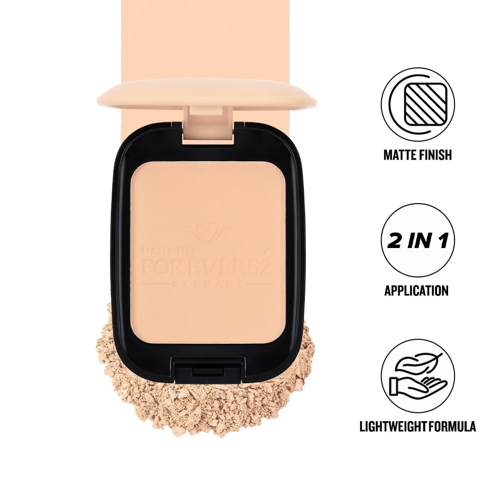 Daily Life Forever52 Dual Wet And Dry Compact + Makeup Setting Powder | Matte Finish | Lightweight | Long Lasting | Enriched With Vitamin E | Vegan -Ivory-WD002 thumbnail