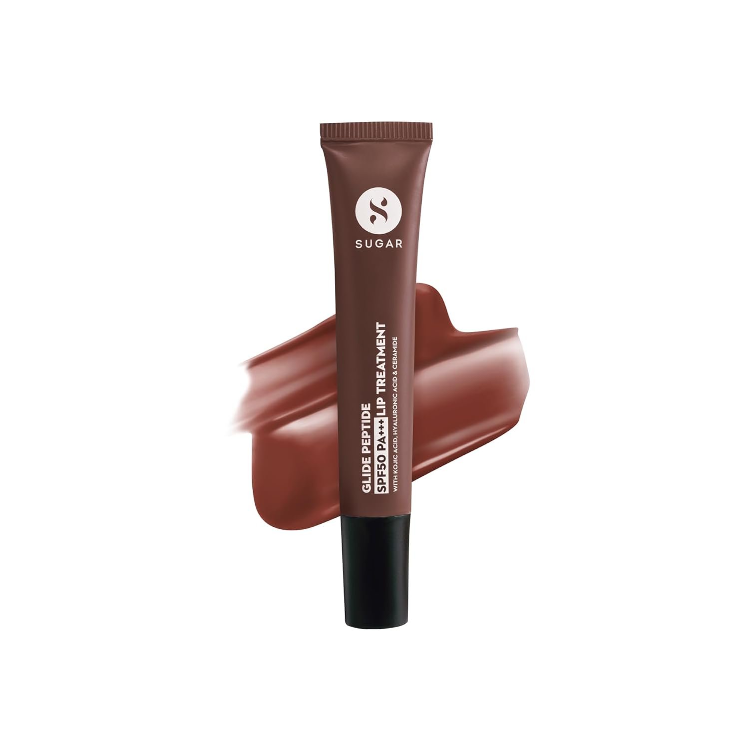 SUGAR Cosmetics Glide Peptide SPF50 PA+++ Lip Treatment | Infused Hyaluronic Acid, Ceramides & Vitamin E | Tinted Lip Balm | 10ml - 04 Mocha Melt